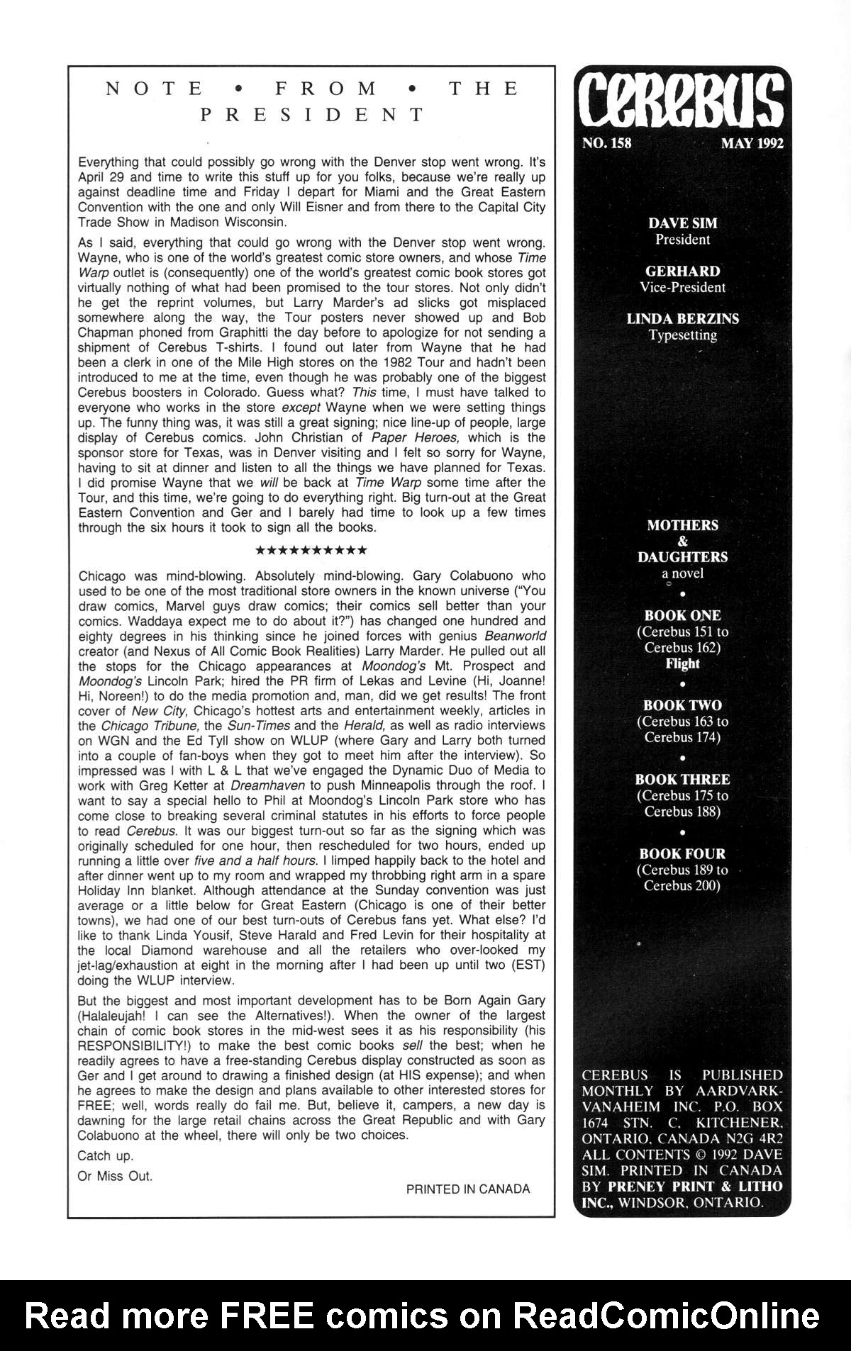 Cerebus Issue #158 #157 - English 2