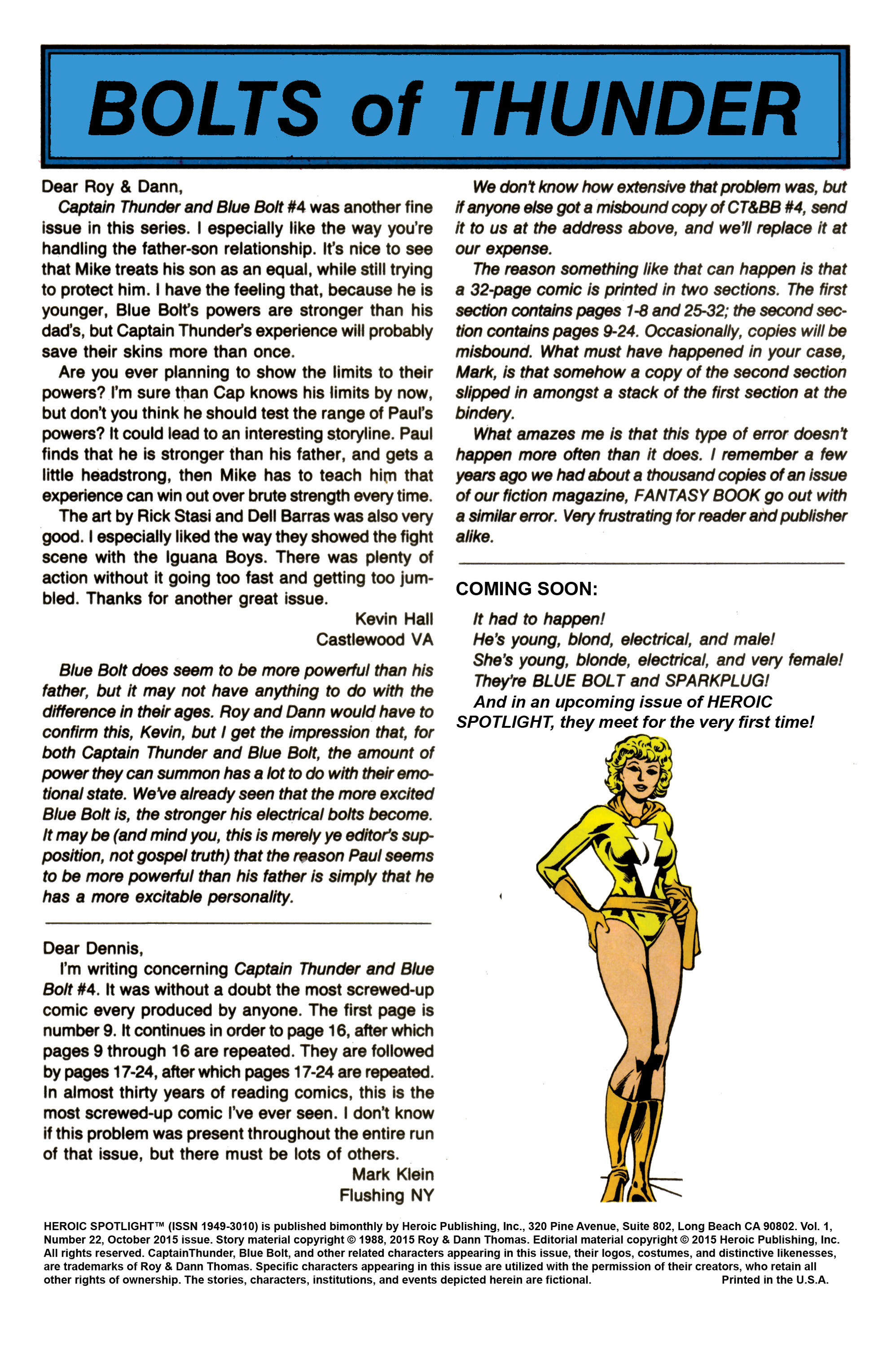 Read online Heroic Spotlight comic -  Issue #22 - 2