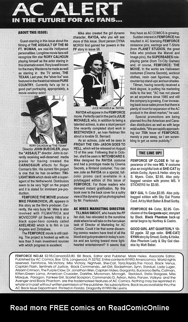 Read online Femforce comic -  Issue #63 - 2