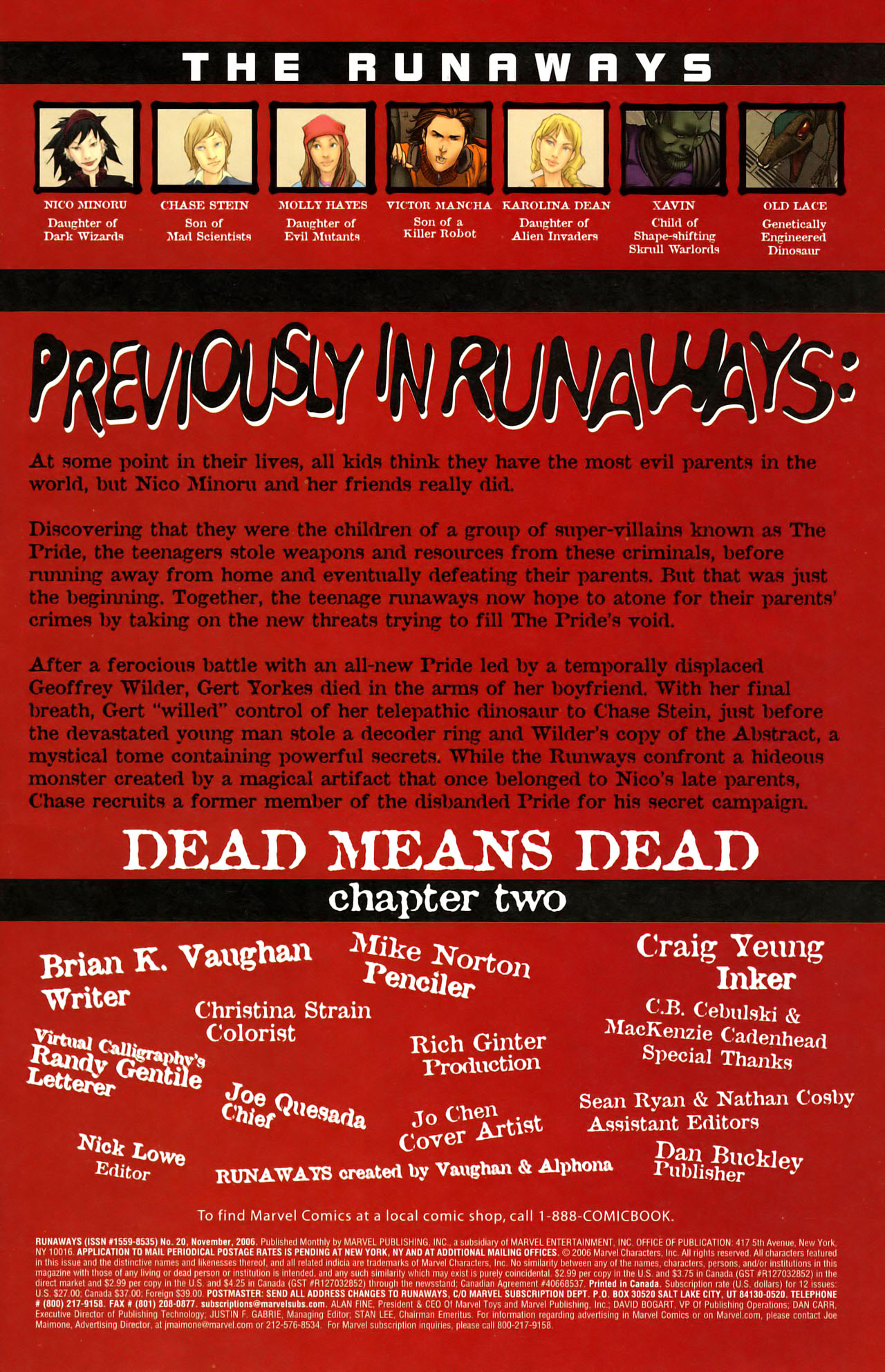 Read online Runaways (2005) comic -  Issue #20 - 2