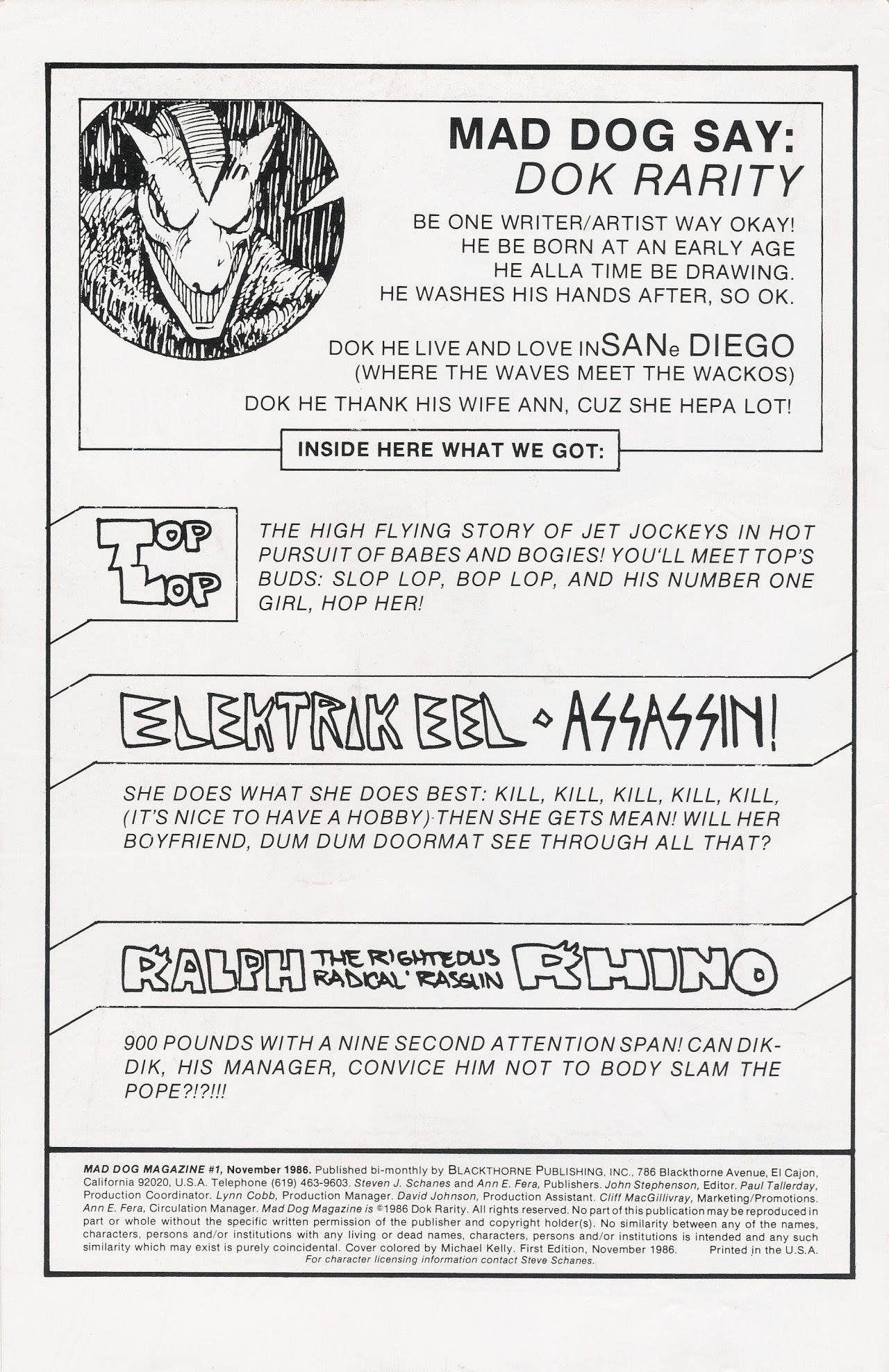 Read online Mad Dog Magazine comic -  Issue #1 - 2