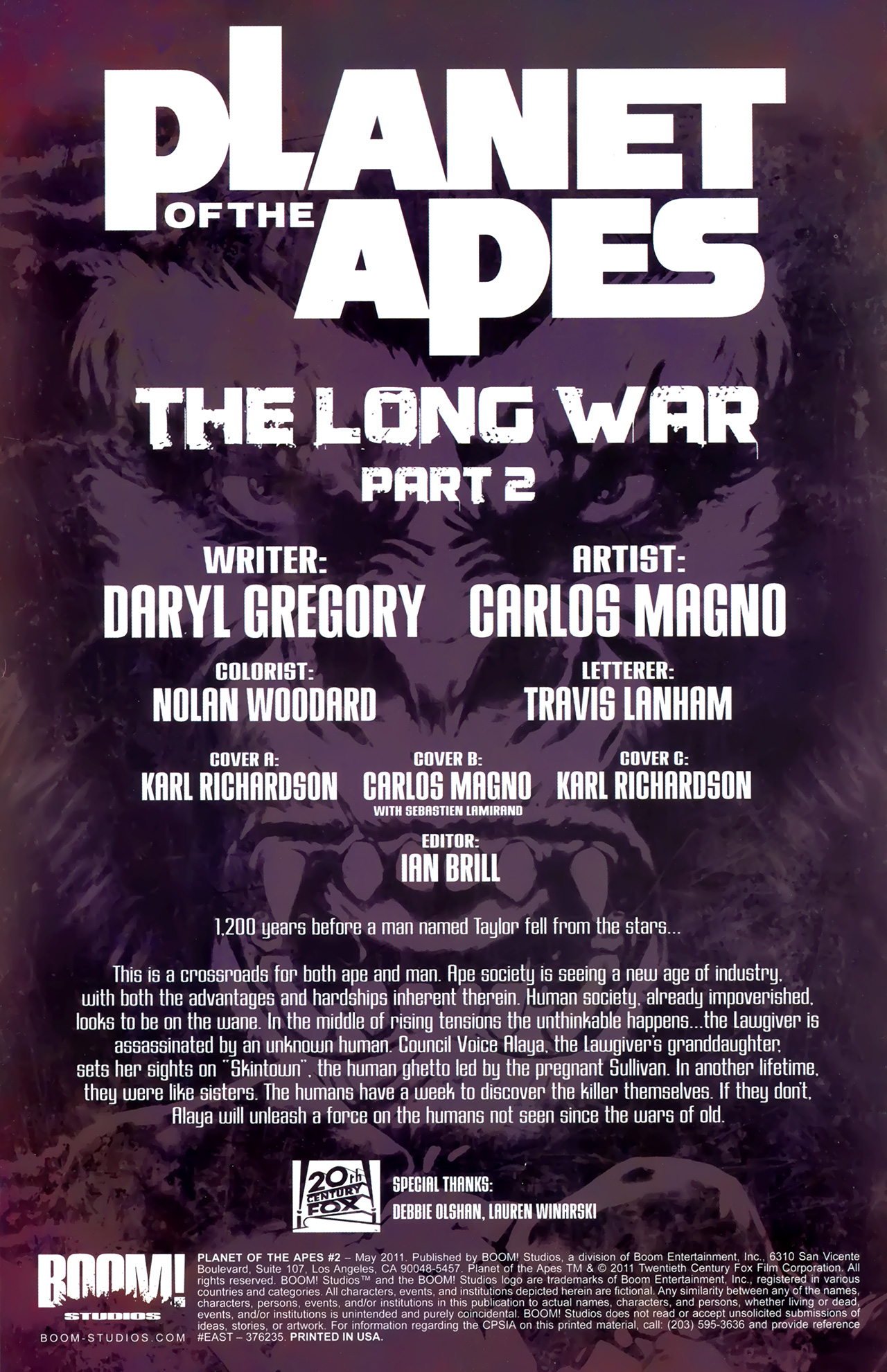 Read online Planet of the Apes (2011) comic -  Issue #2 - 3