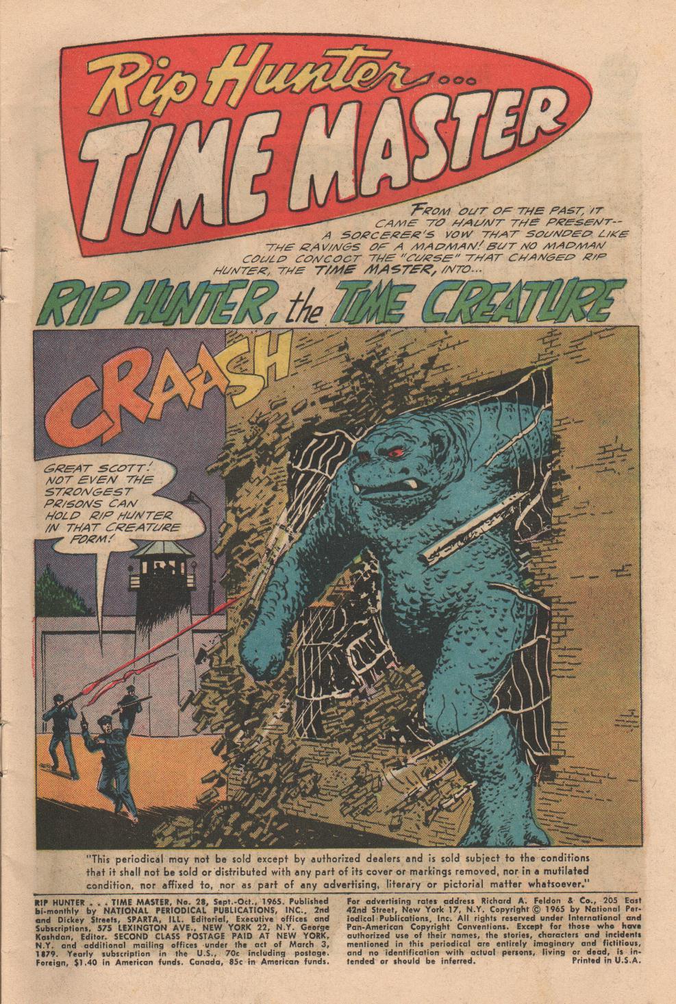 Read online Rip Hunter...Time Master comic -  Issue #28 - 3