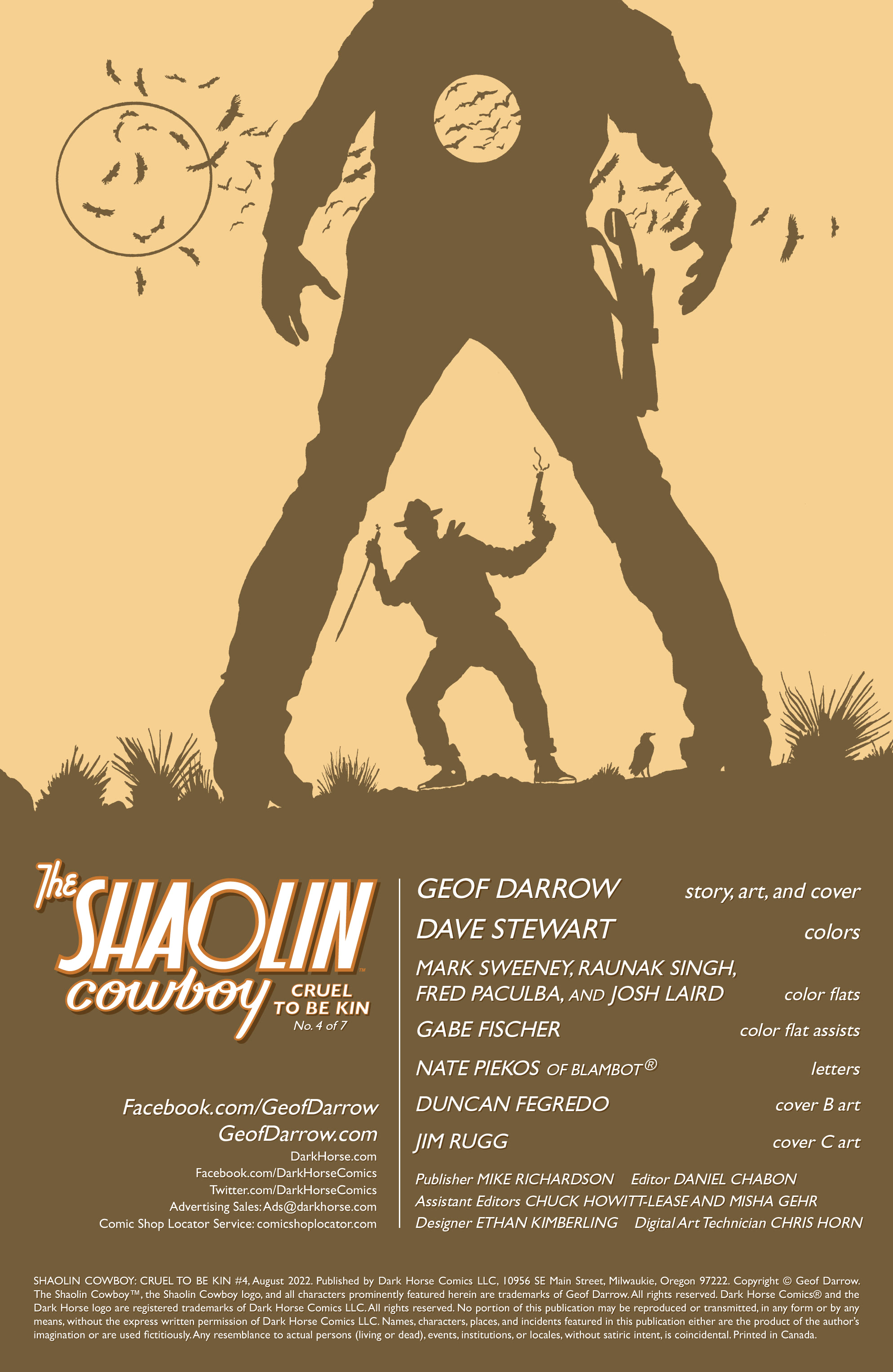 Read online Shaolin Cowboy: Cruel to Be Kin comic -  Issue #4 - 2