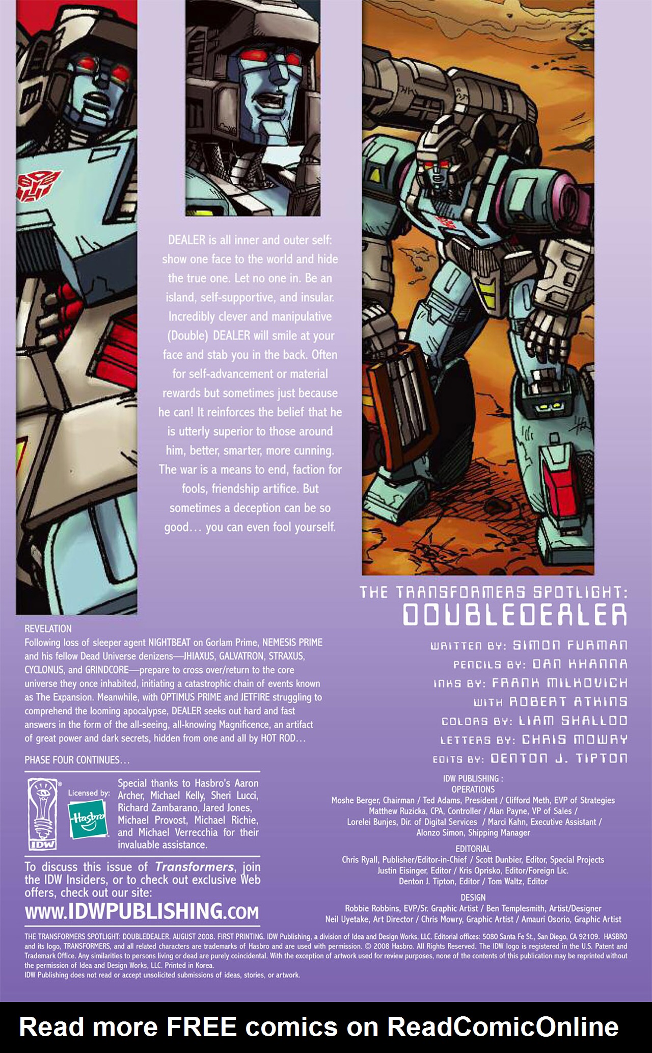 Read online Transformers Spotlight: Doubledealer comic -  Issue # Full - 3