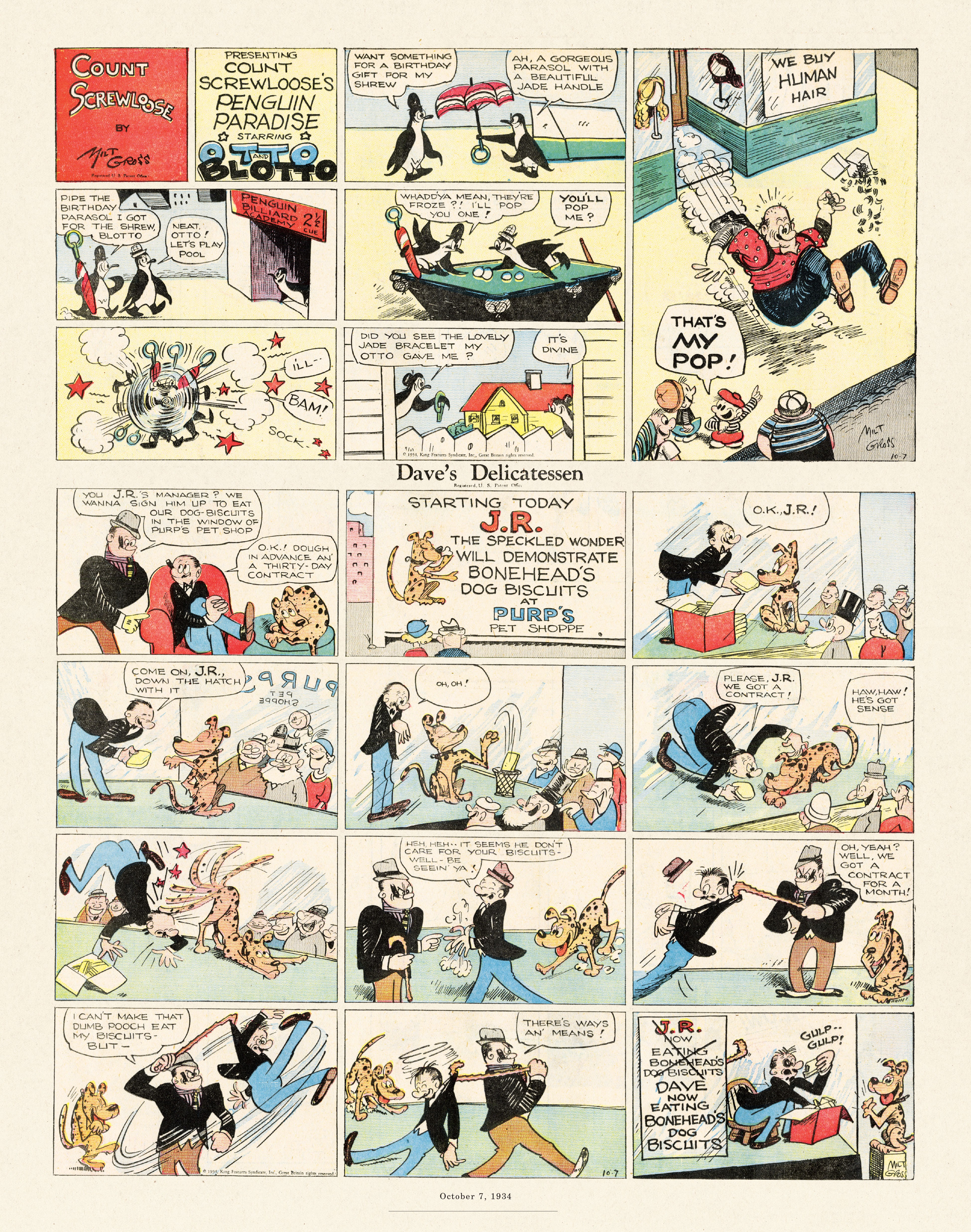 Read online Gross Exaggerations: The Meshuga Comic Strips of Milt Gross comic -  Issue # TPB - 139