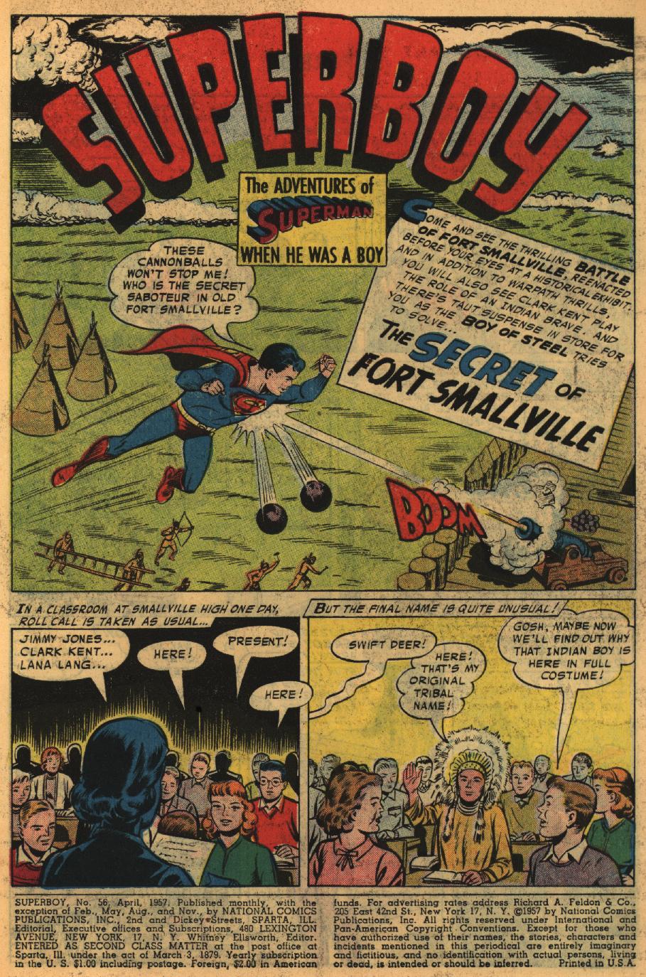 Read online Superboy (1949) comic -  Issue #56 - 2