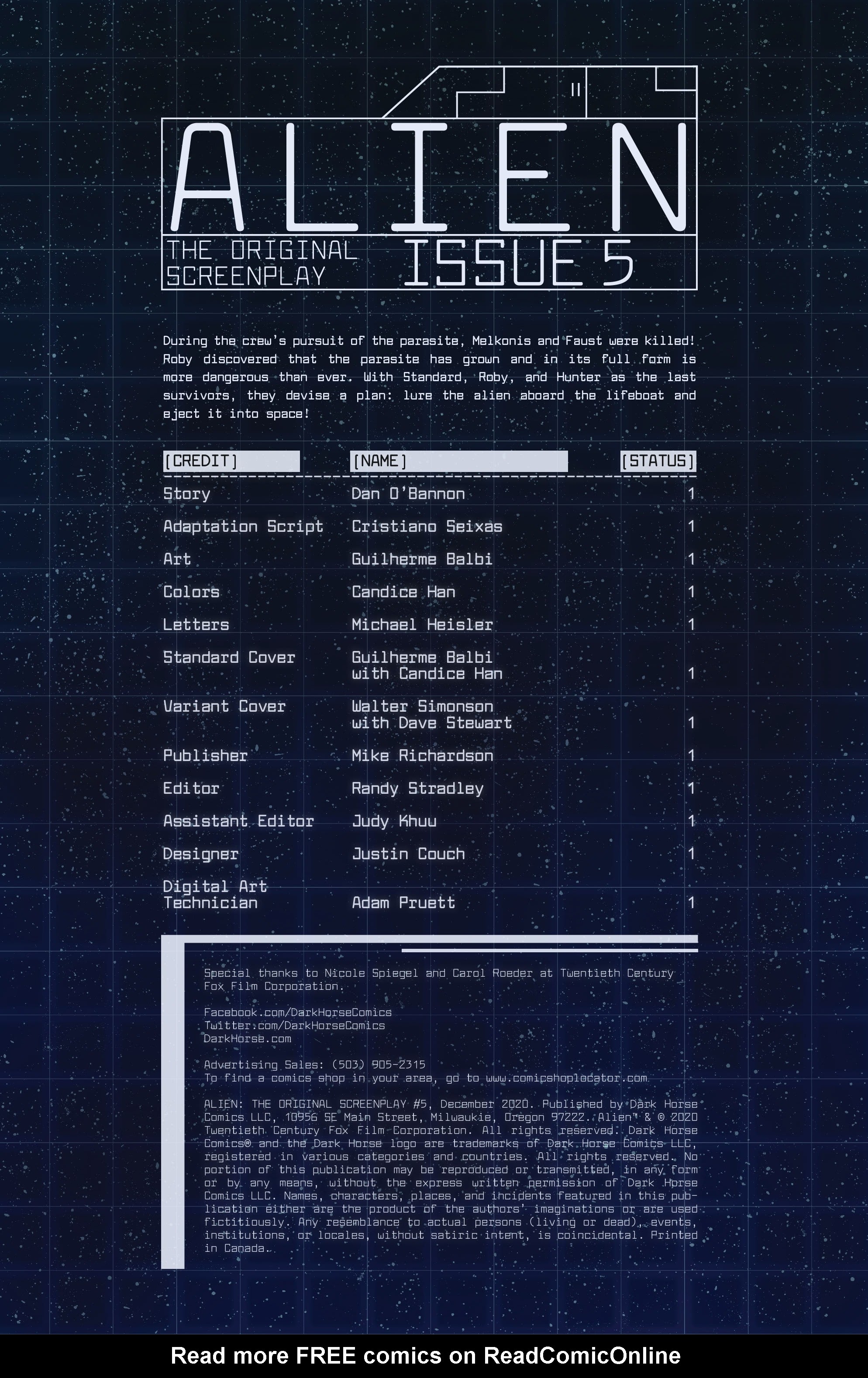 Read online Alien: The Original Screenplay comic -  Issue #5 - 2
