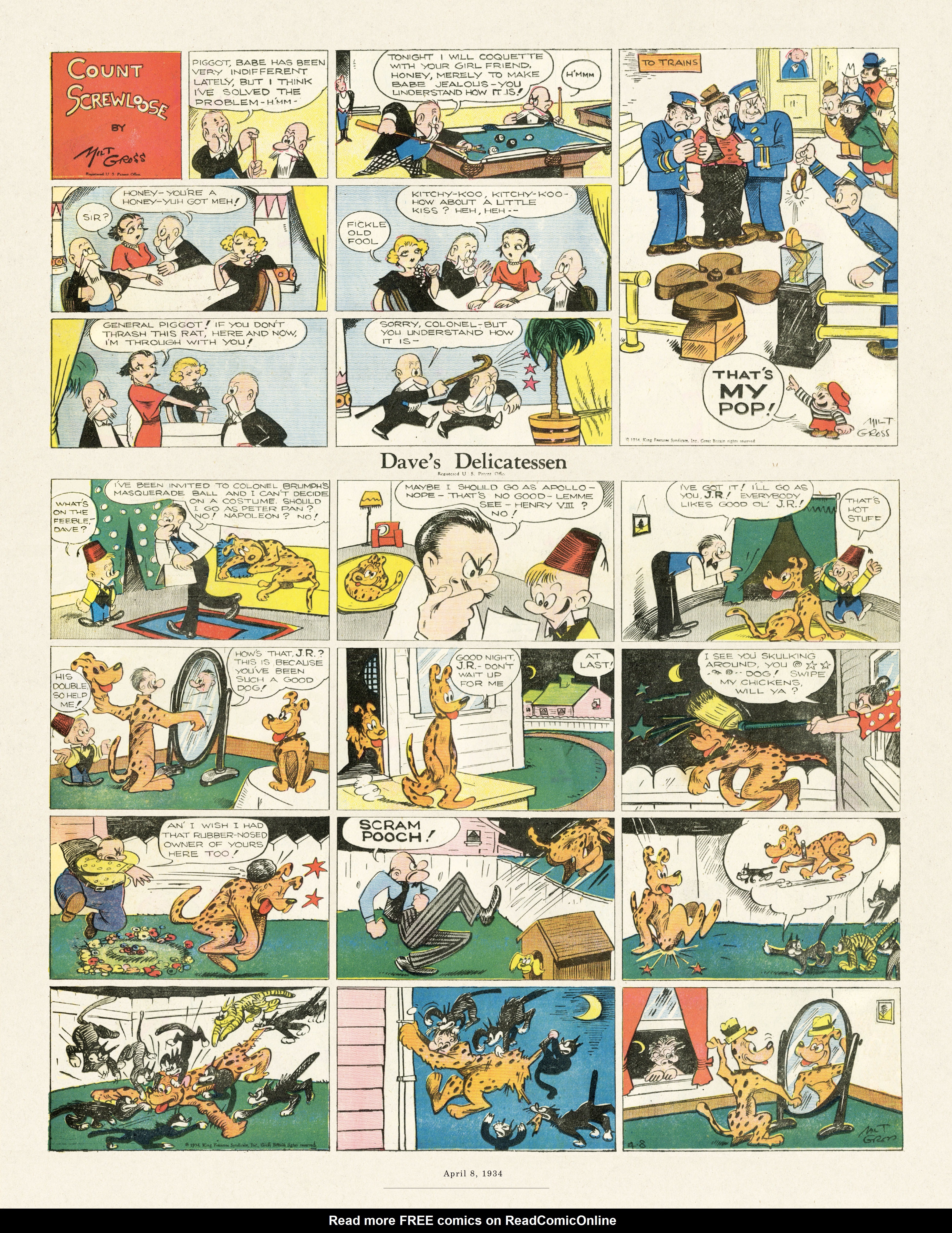 Read online Gross Exaggerations: The Meshuga Comic Strips of Milt Gross comic -  Issue # TPB - 127