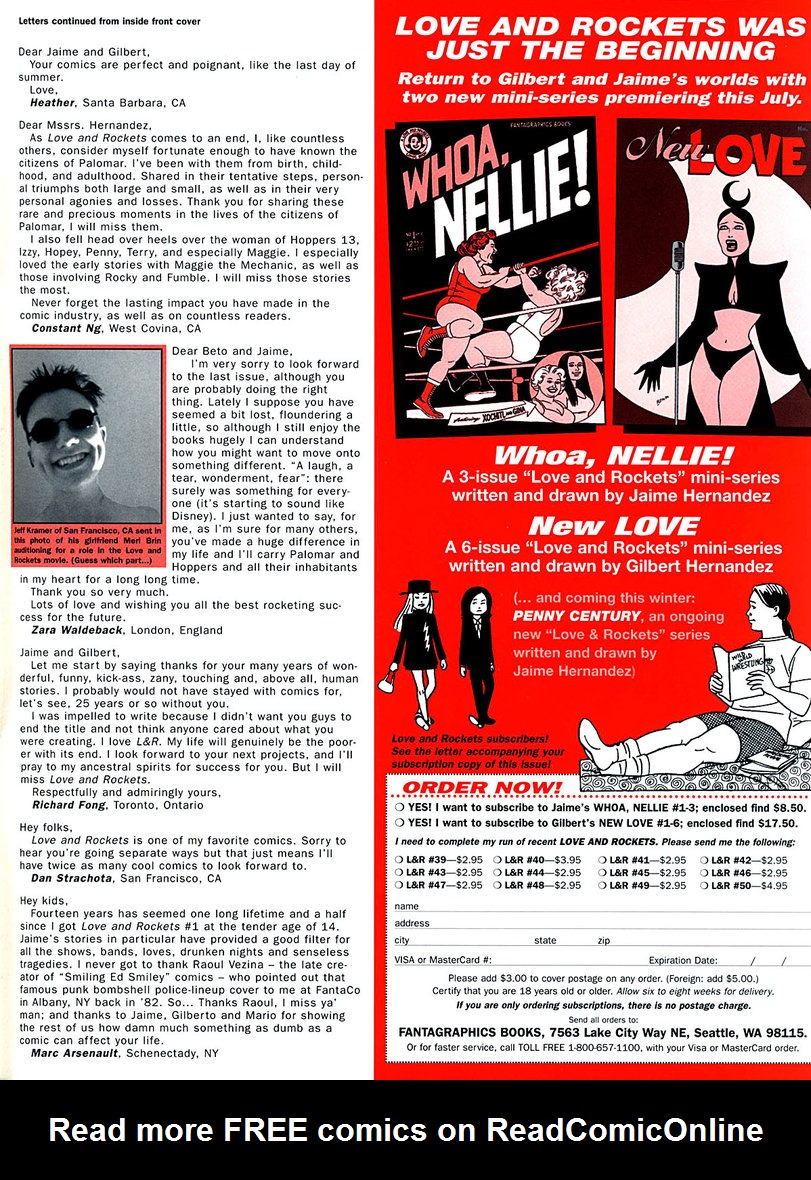 Read online Love and Rockets (1982) comic -  Issue #50 - 59