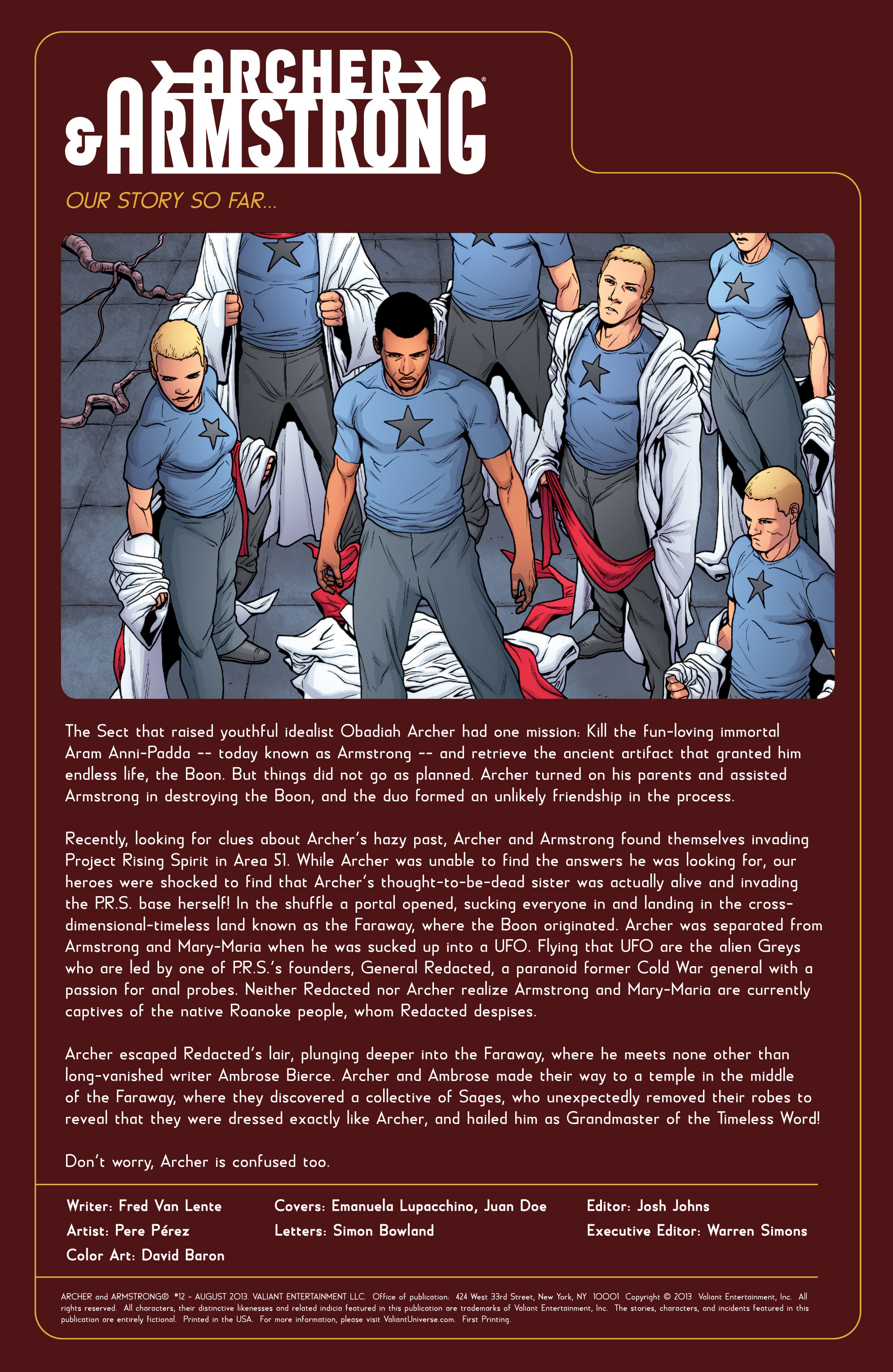 Read online Archer and Armstrong comic -  Issue #12 - 2