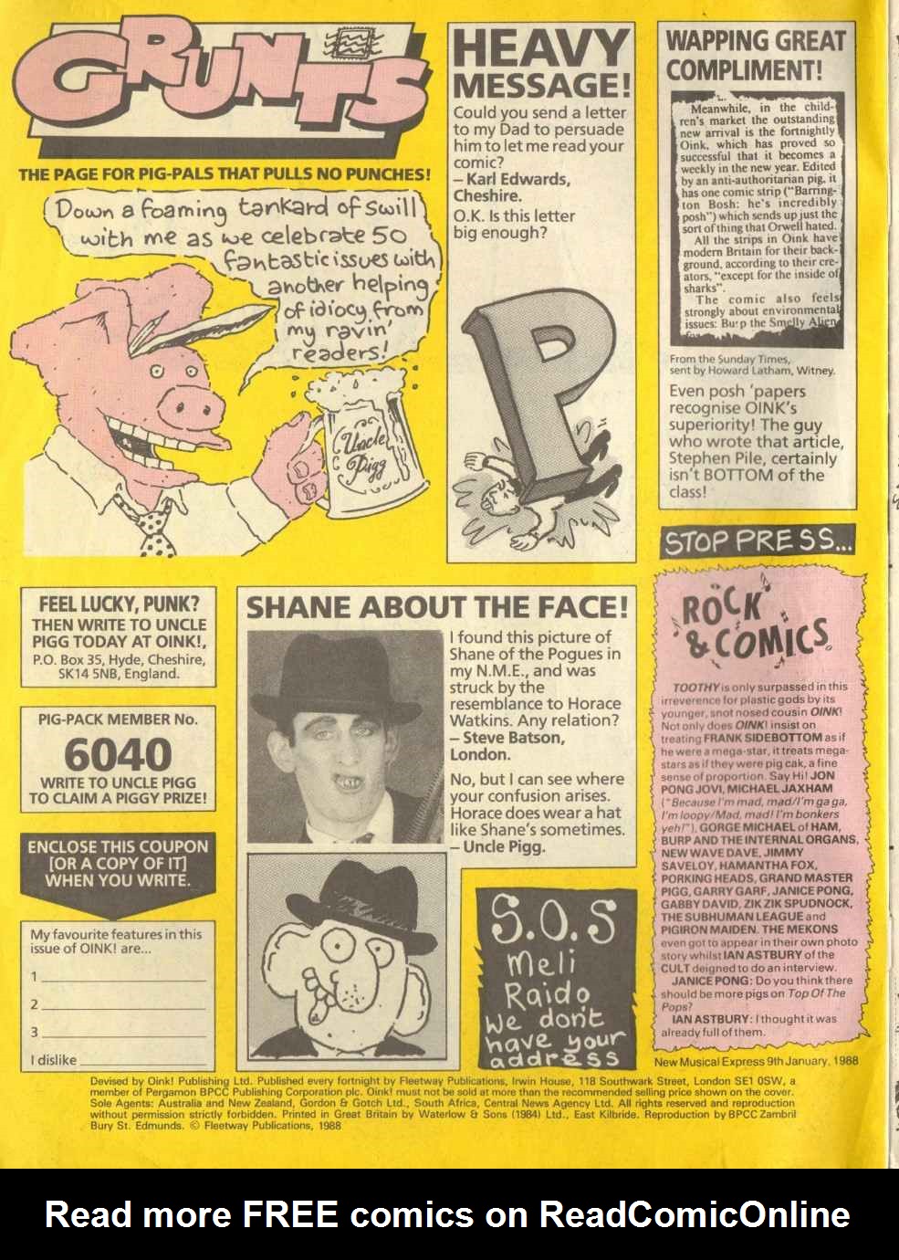 Read online Oink! comic -  Issue #50 - 2