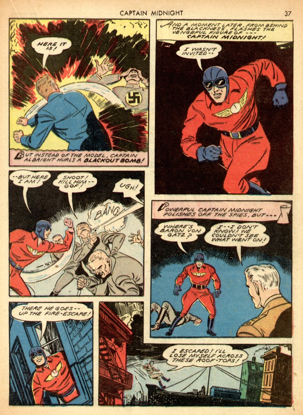 Read online Captain Midnight (1942) comic -  Issue #3 - 37