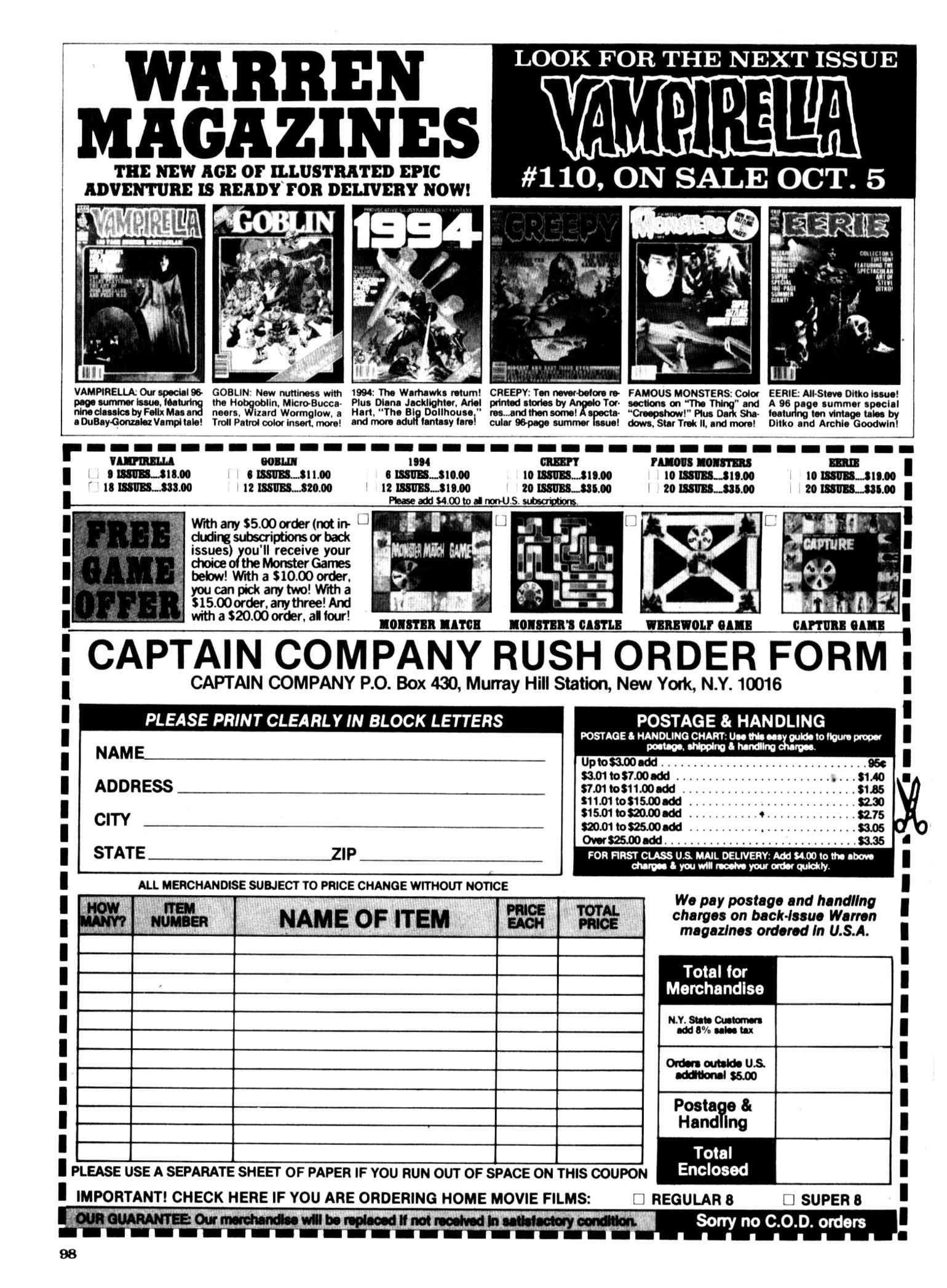 Read online Vampirella (1969) comic -  Issue #109 - 98