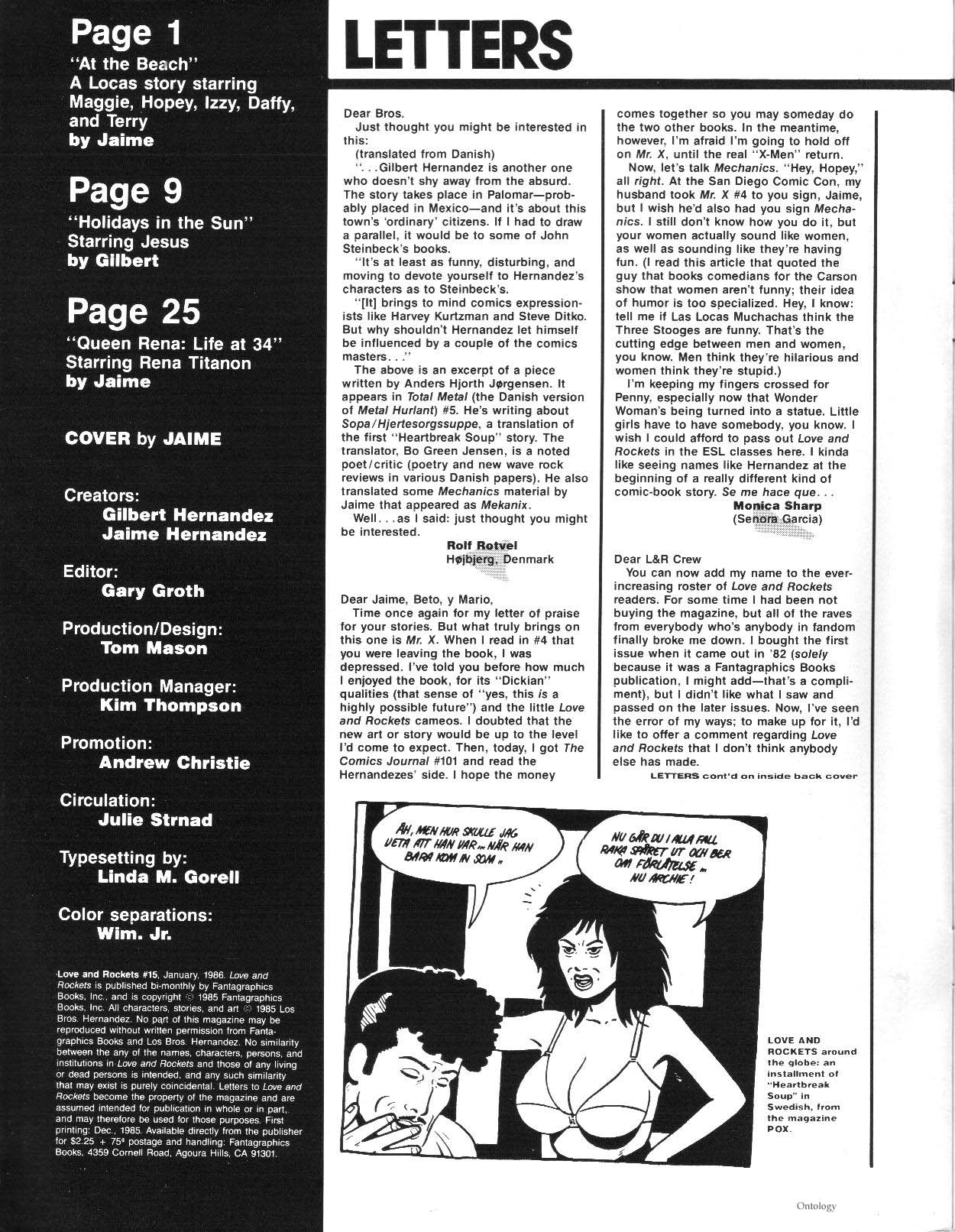 Read online Love and Rockets (1982) comic -  Issue #15 - 2