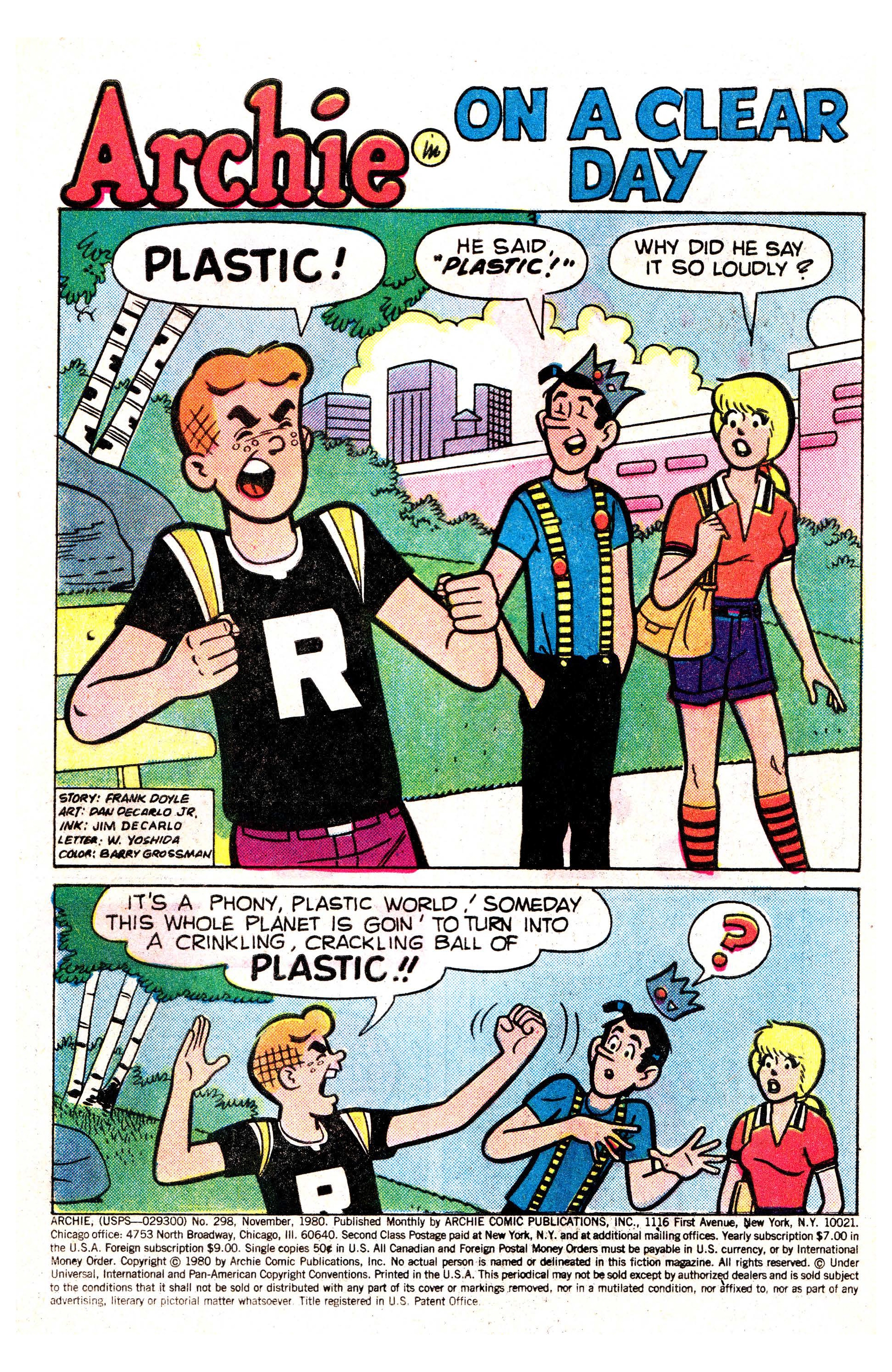 Read online Archie (1960) comic -  Issue #298 - 2
