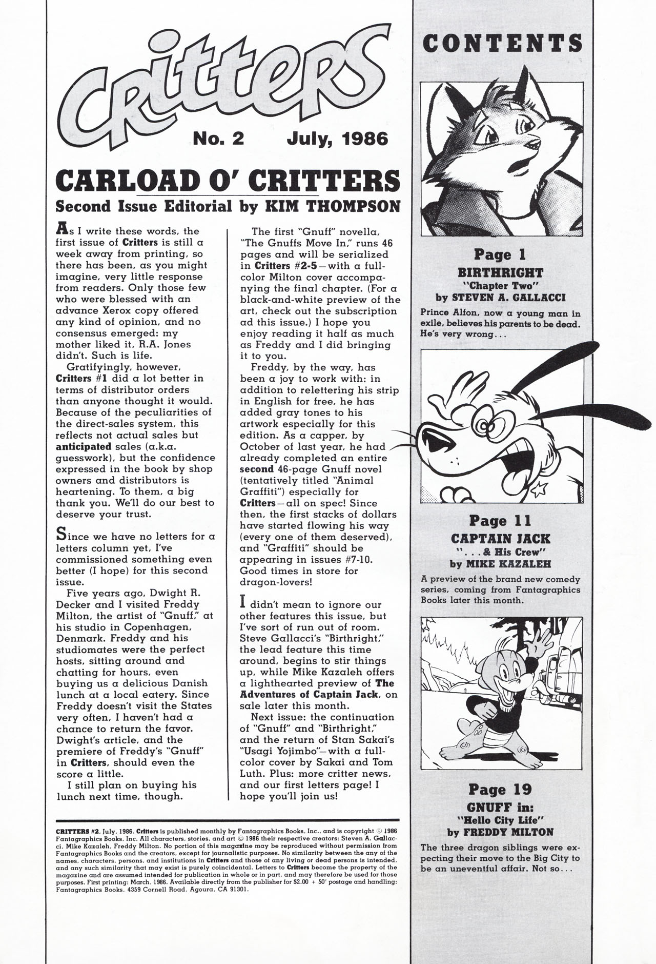 Read online Critters comic -  Issue #2 - 2