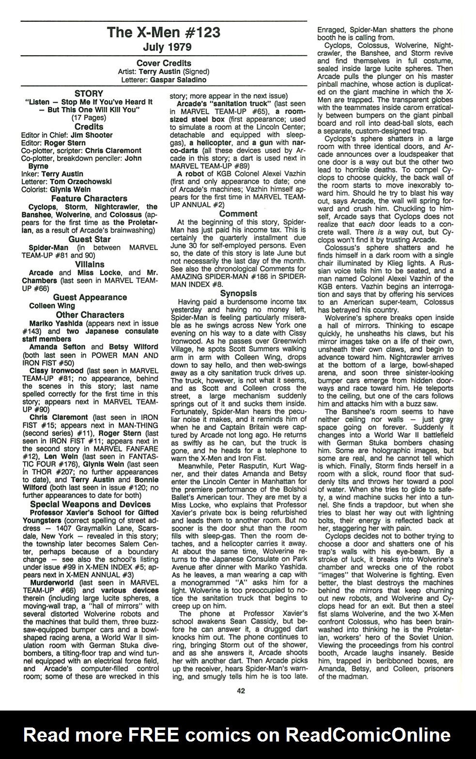 Read online The Official Marvel Index To The X-Men comic -  Issue #6 - 44