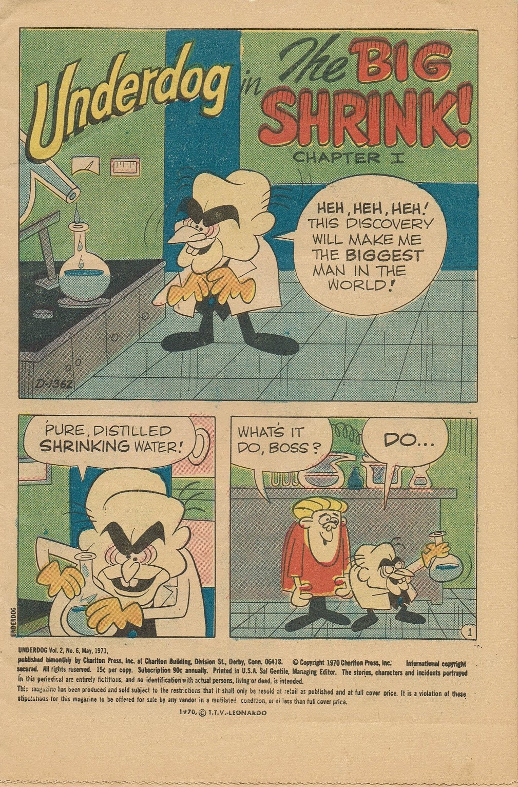 Read online Underdog (1970) comic -  Issue #6 - 3