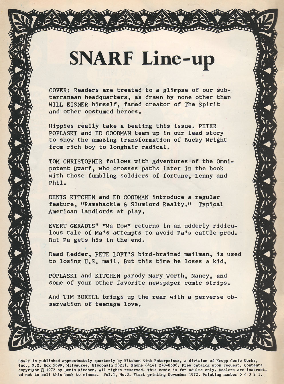 Read online Snarf comic -  Issue #3 - 2