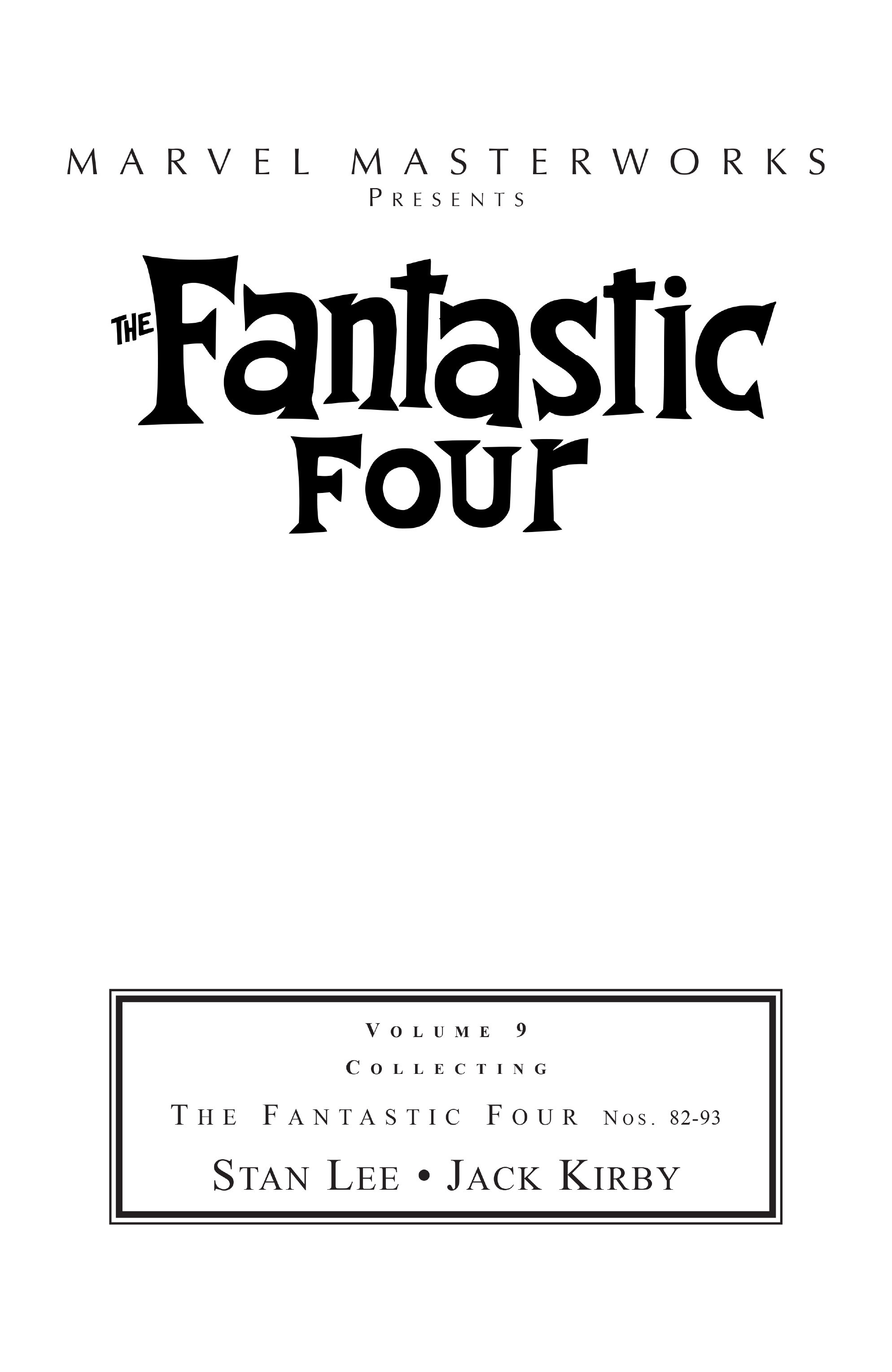 Read online Marvel Masterworks: The Fantastic Four comic -  Issue # TPB 9 (Part 1) - 2