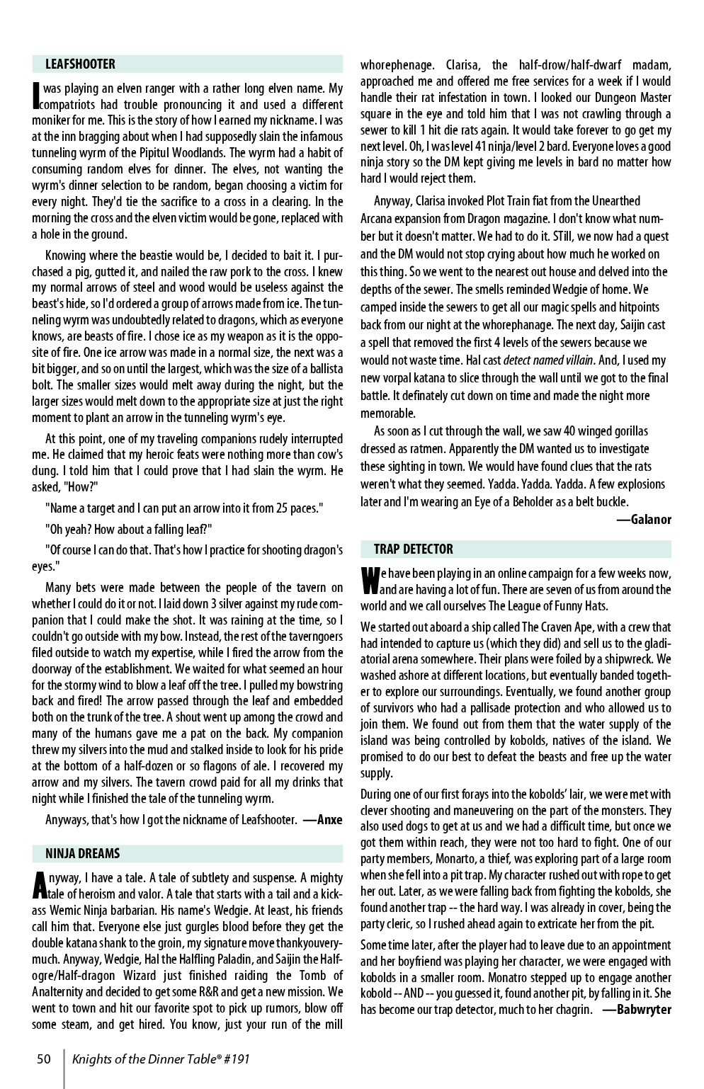 Read online Knights of the Dinner Table comic -  Issue #191 - 52