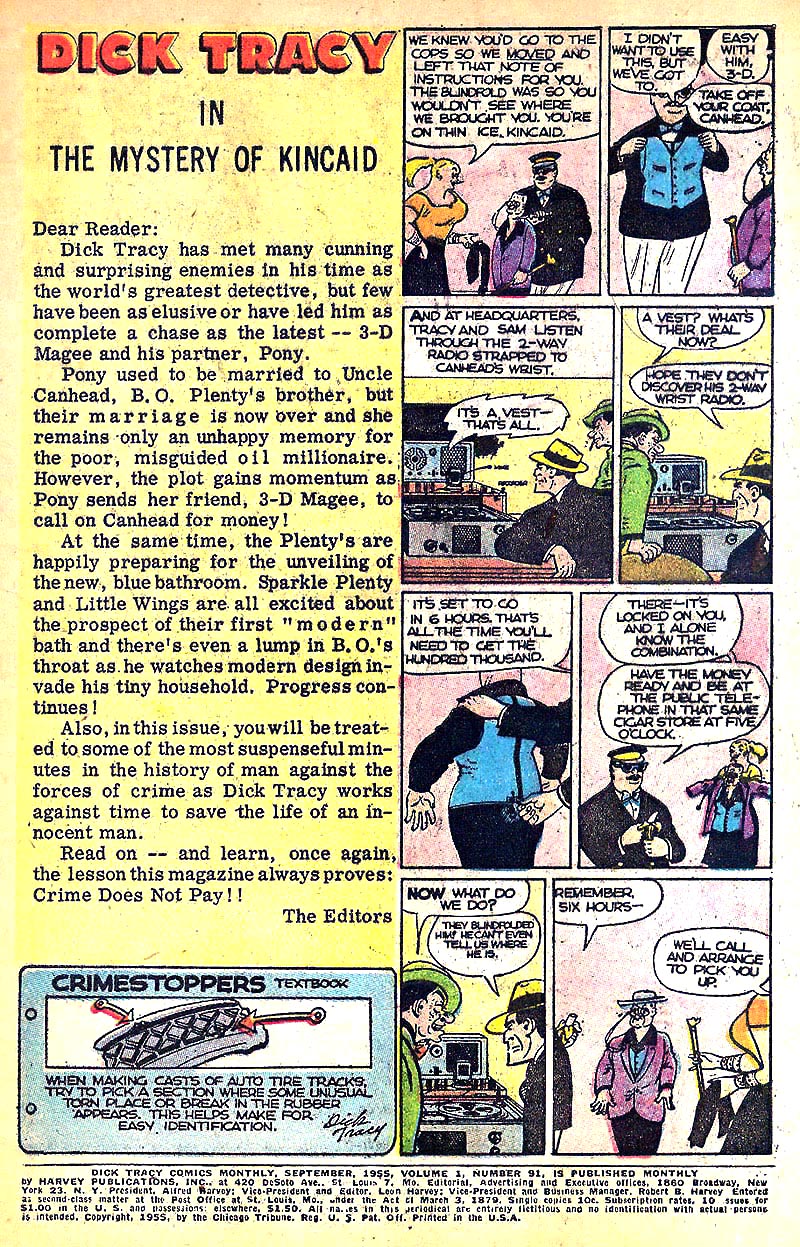 Read online Dick Tracy comic -  Issue #91 - 2