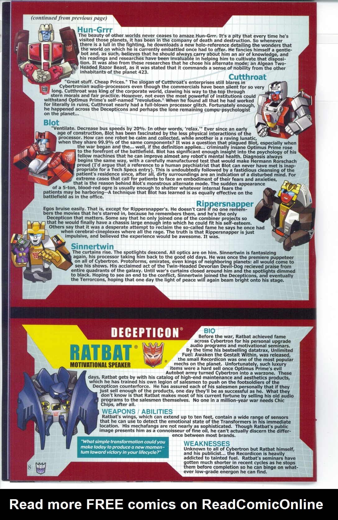 Read online Transformers: Collectors' Club comic -  Issue #28 - 8