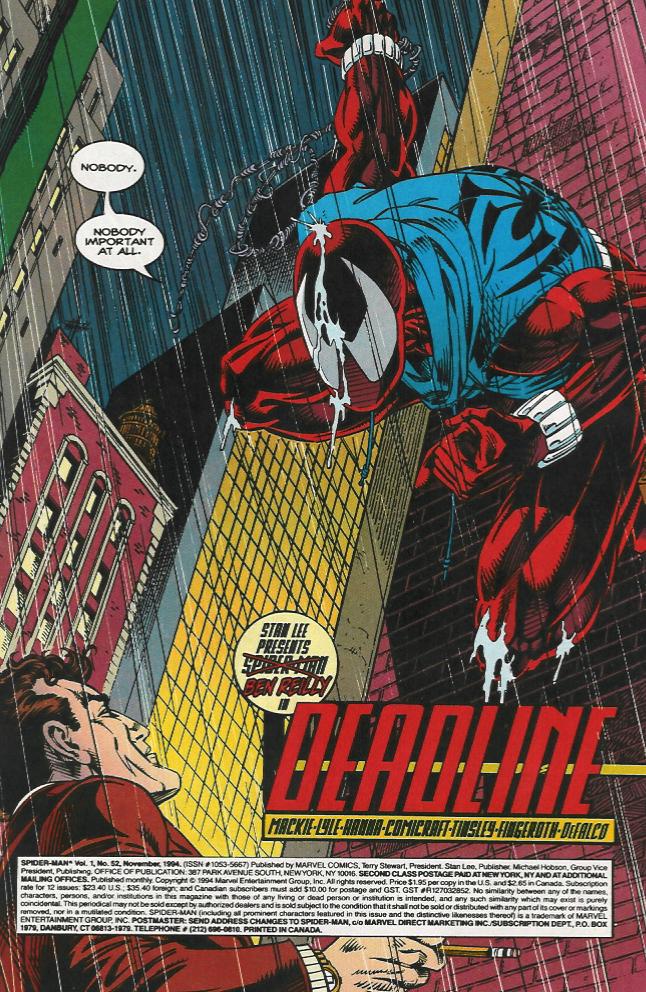 Read online Spider-Man (1990) comic -  Issue #52 - Deadline - 4
