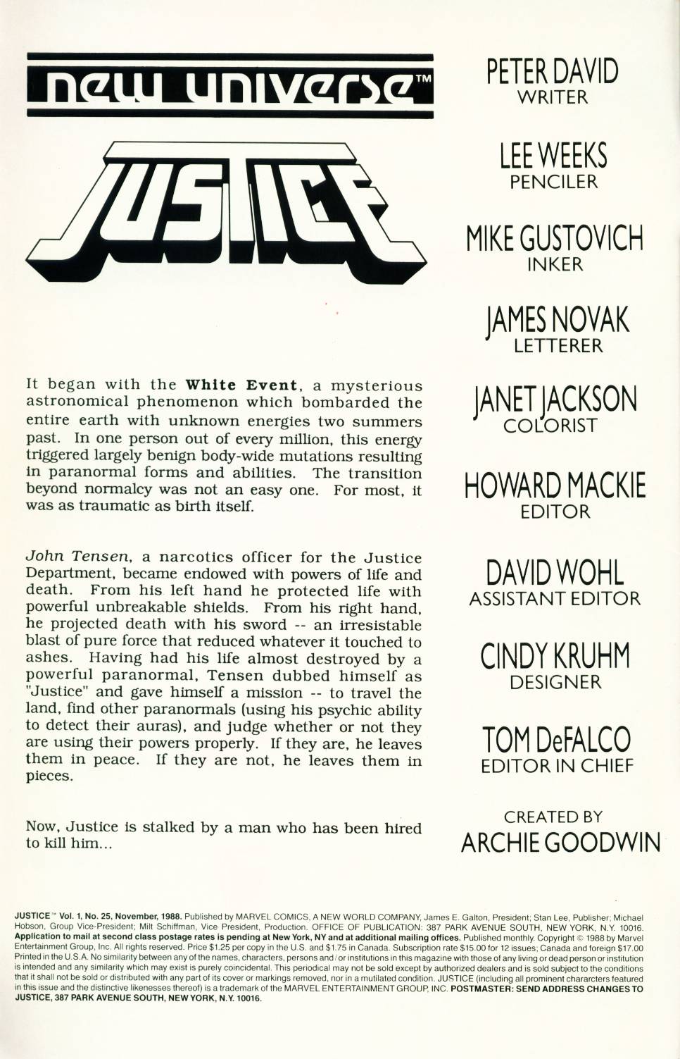 Read online Justice (1986) comic -  Issue #25 - 2