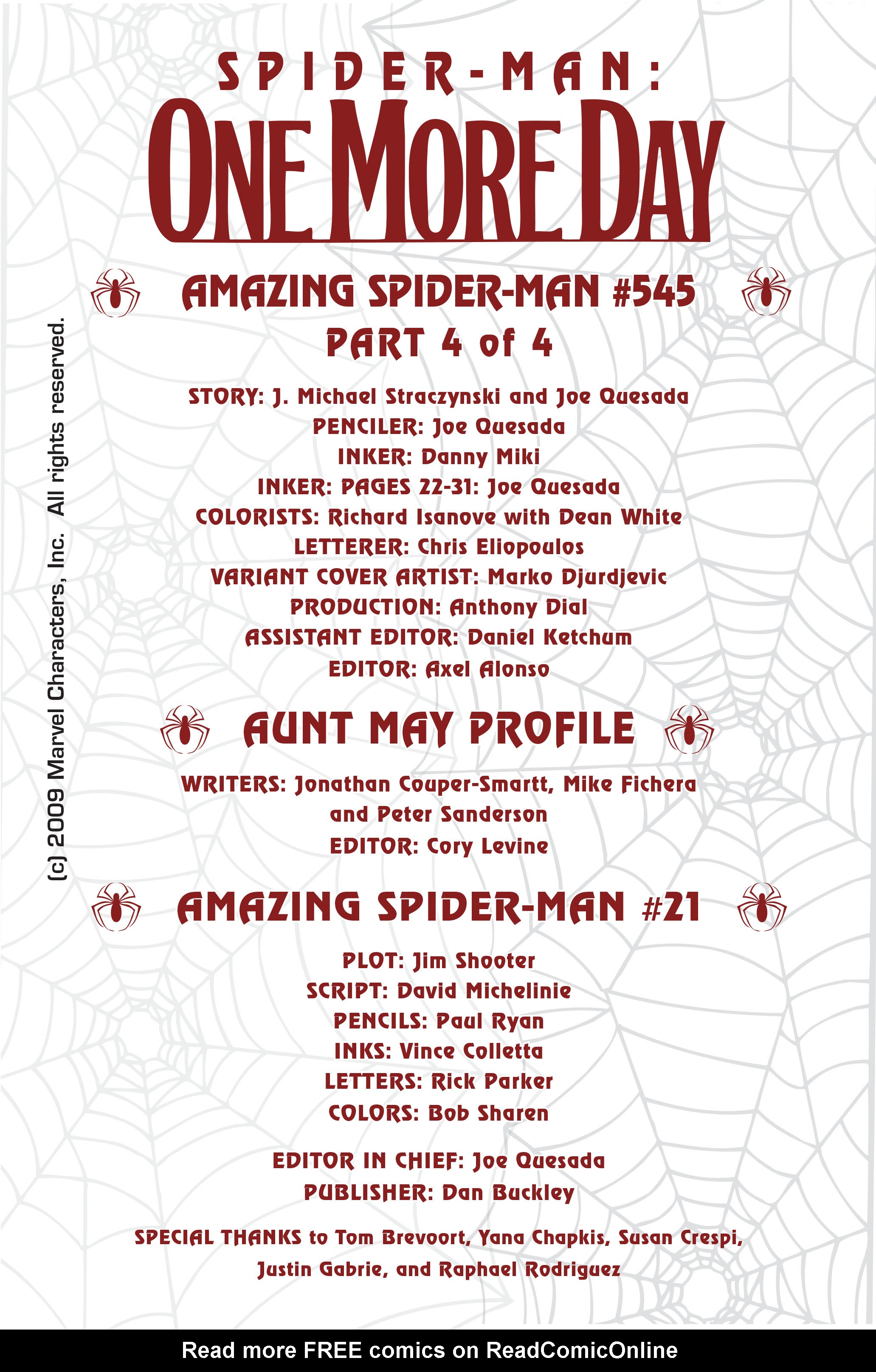 Read online Spider-Man: One More Day comic -  Issue # Full - 134