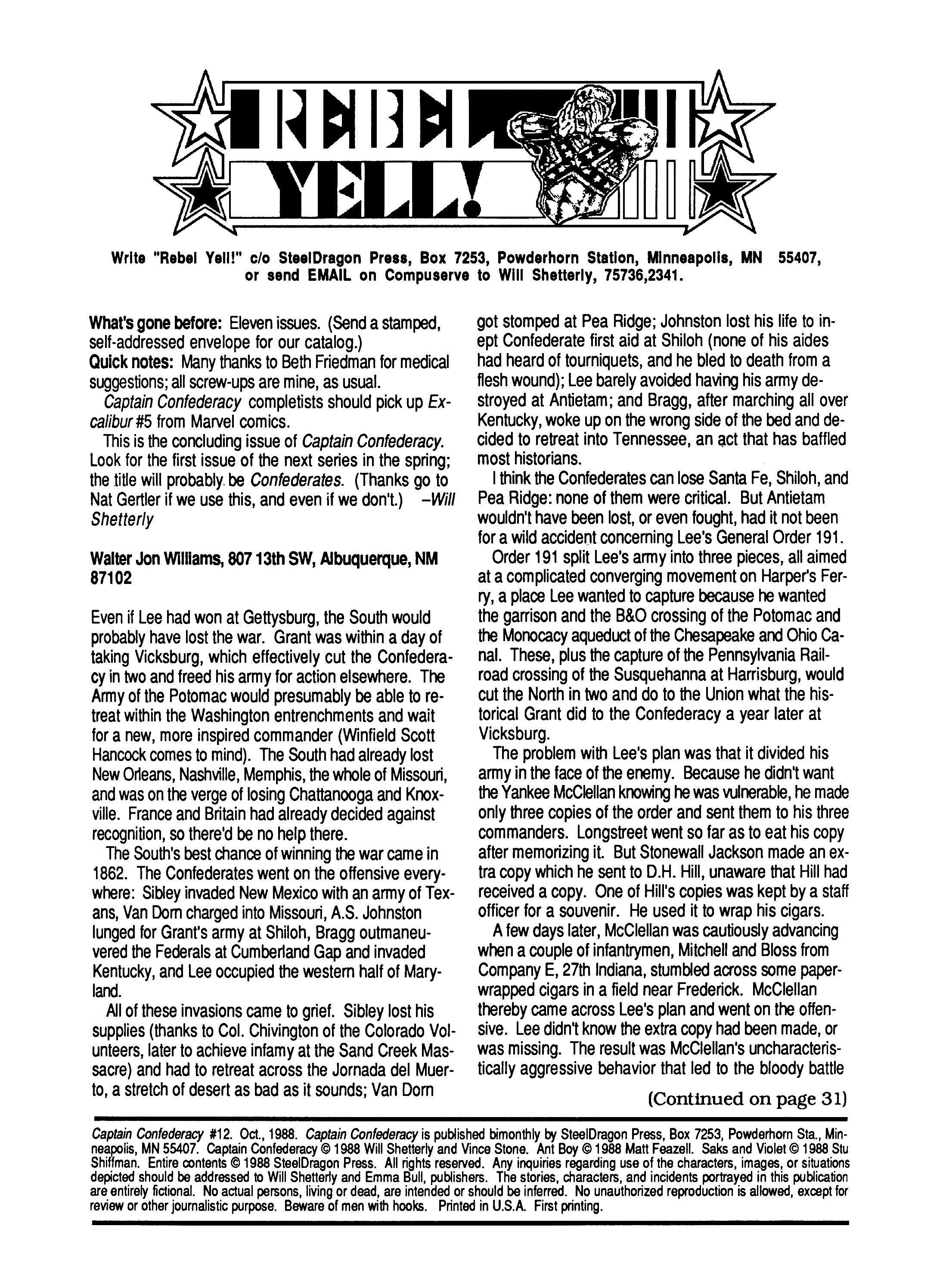 Read online Captain Confederacy (1986) comic -  Issue #12 - 2