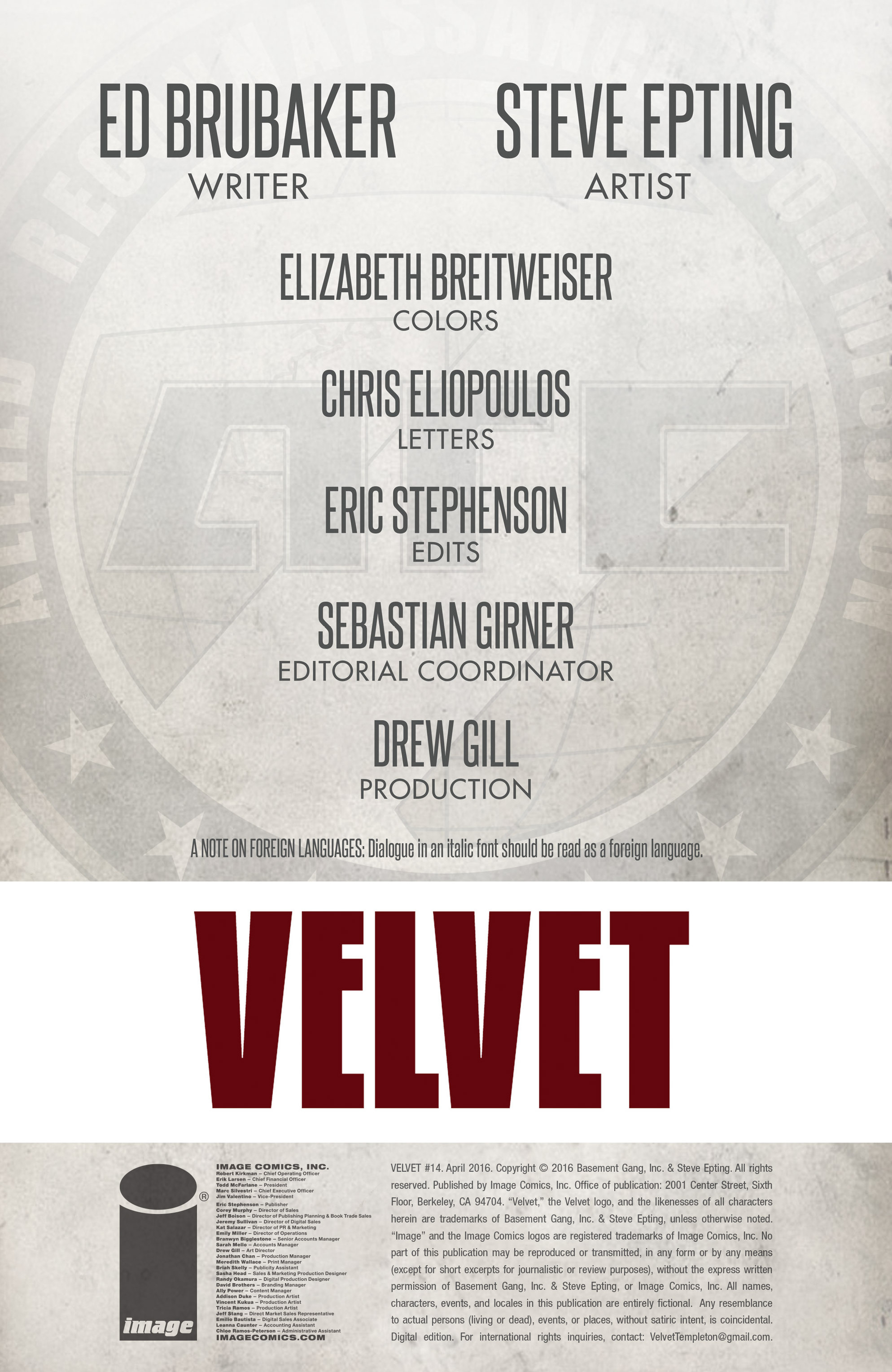 Read online Velvet comic -  Issue #14 - 2