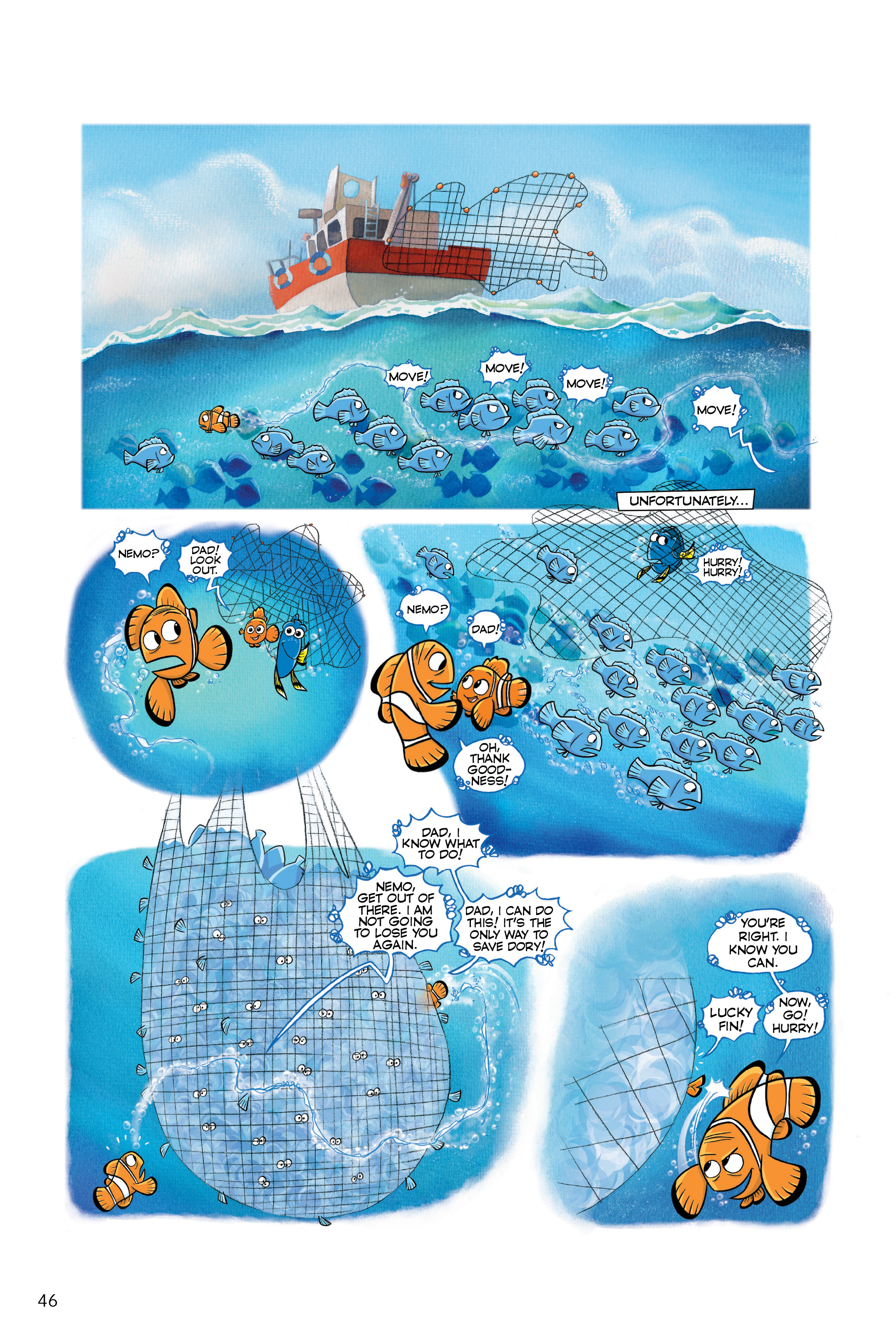 Read online Disney/PIXAR Finding Nemo and Finding Dory: The Story of the Movies in Comics comic -  Issue # TPB - 46
