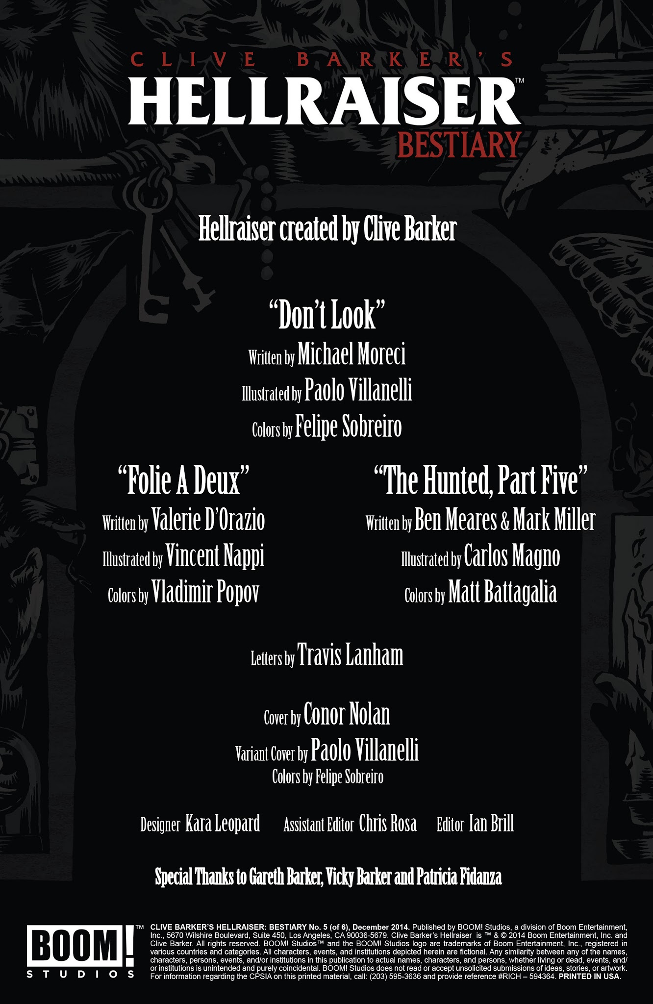 Read online Clive Barker's Hellraiser: Bestiary comic -  Issue #5 - 2