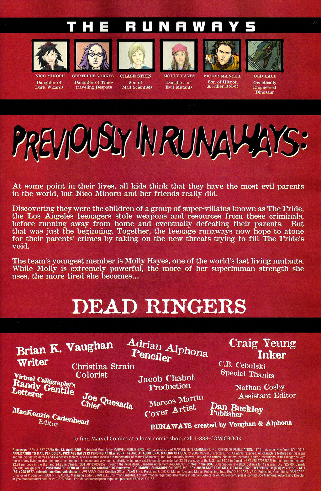 Read online Runaways (2005) comic -  Issue #13 - 2