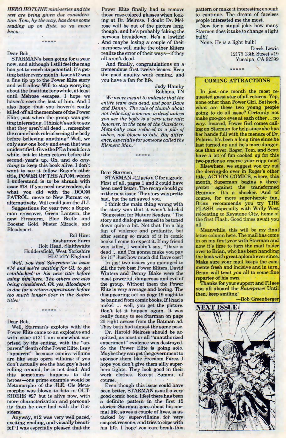 Read online Starman (1988) comic -  Issue #16 - 25