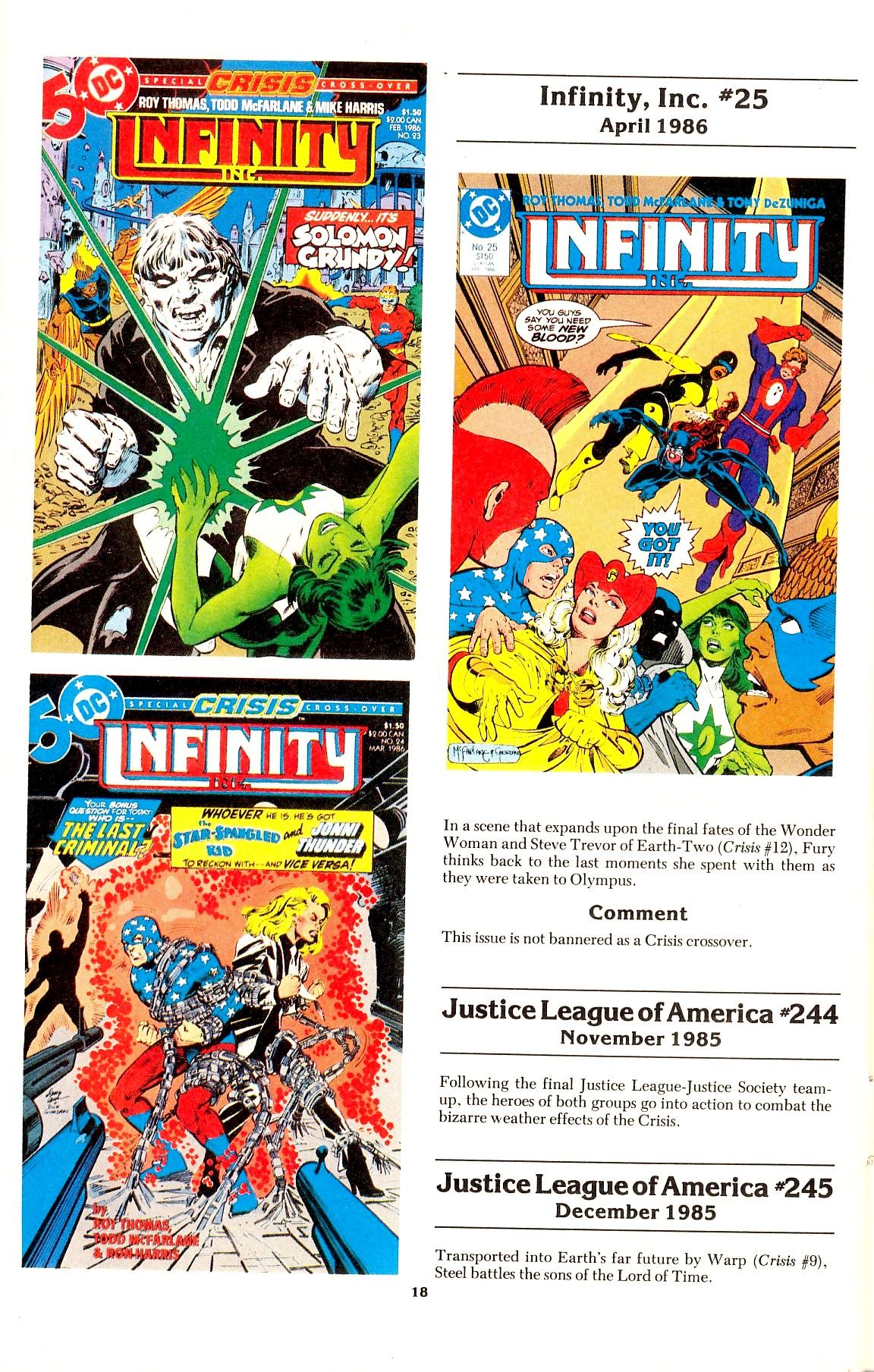 Read online The Official Crisis on Infinite Earths Crossover Index comic -  Issue # Full - 20