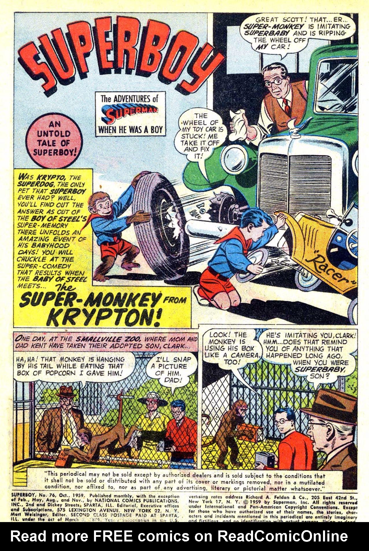Read online Superboy (1949) comic -  Issue #76 - 2