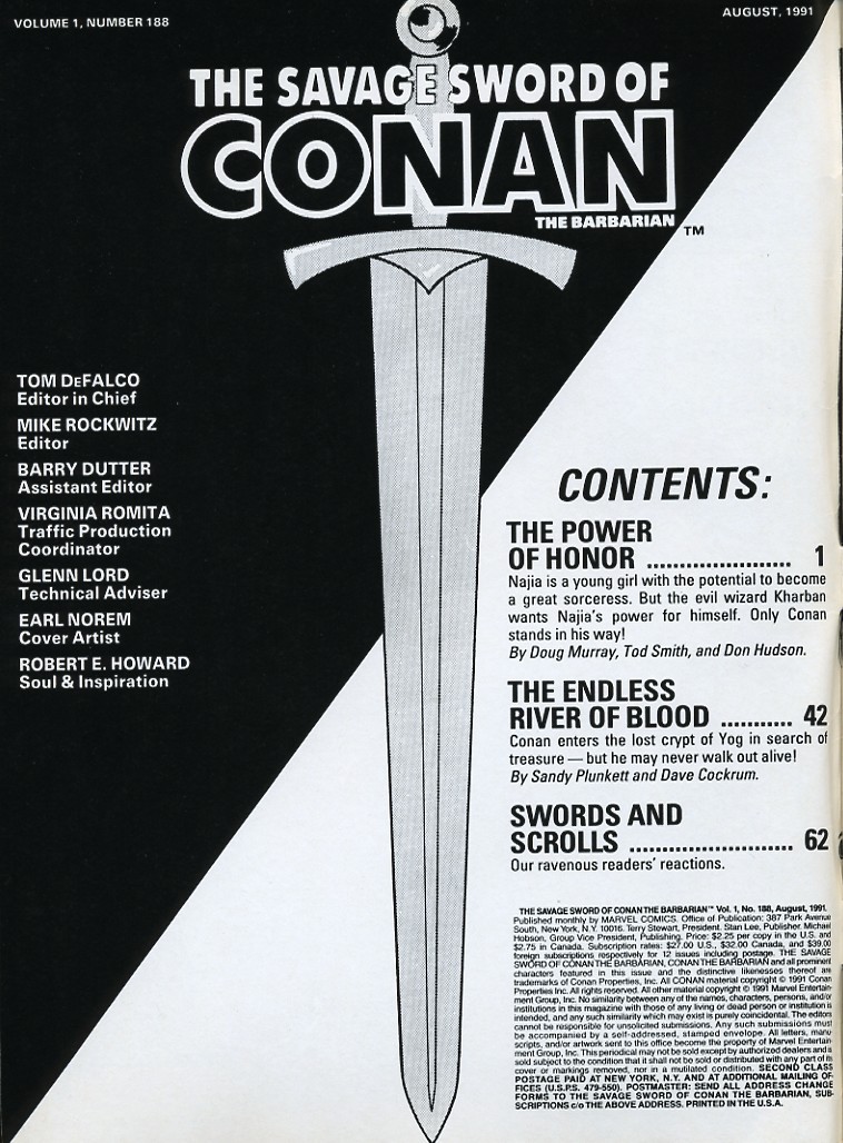 Read online The Savage Sword Of Conan comic -  Issue #188 - 2