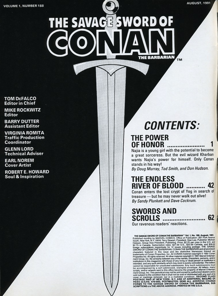 Read online The Savage Sword Of Conan comic -  Issue #188 - 2