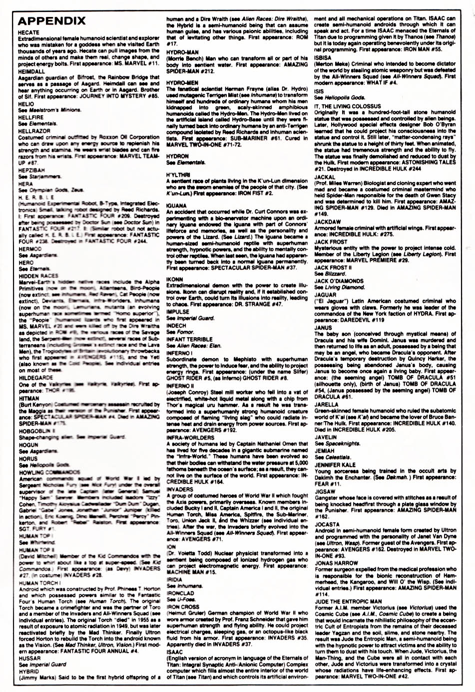 Read online The Official Handbook of the Marvel Universe comic -  Issue #6 - 35