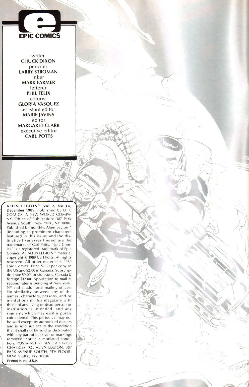 Read online Alien Legion (1987) comic -  Issue #14 - 1