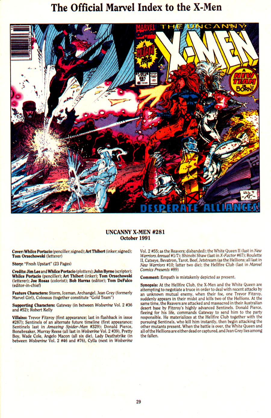 Read online The Official Marvel Index To The X-Men (1994) comic -  Issue #5 - 32
