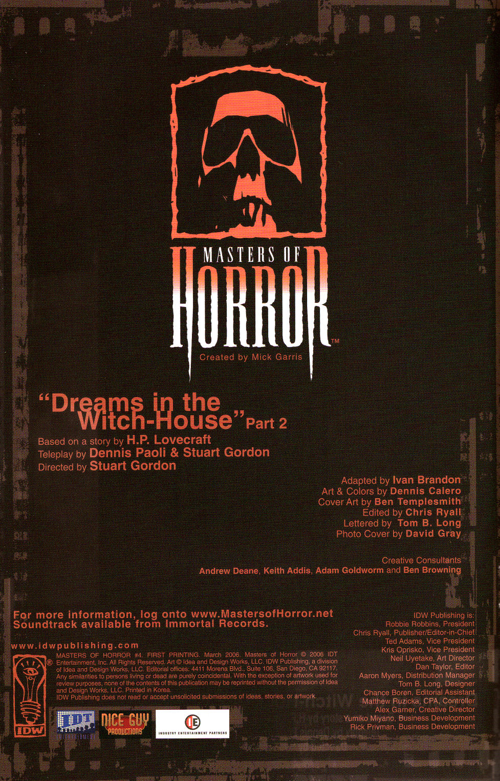 Read online Masters of Horror comic -  Issue #4 - 2