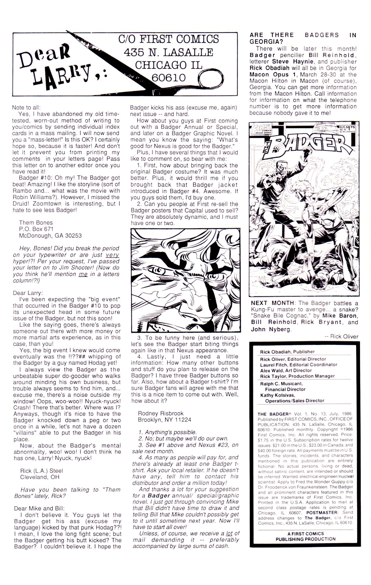 Read online The Badger comic -  Issue #13 - 2