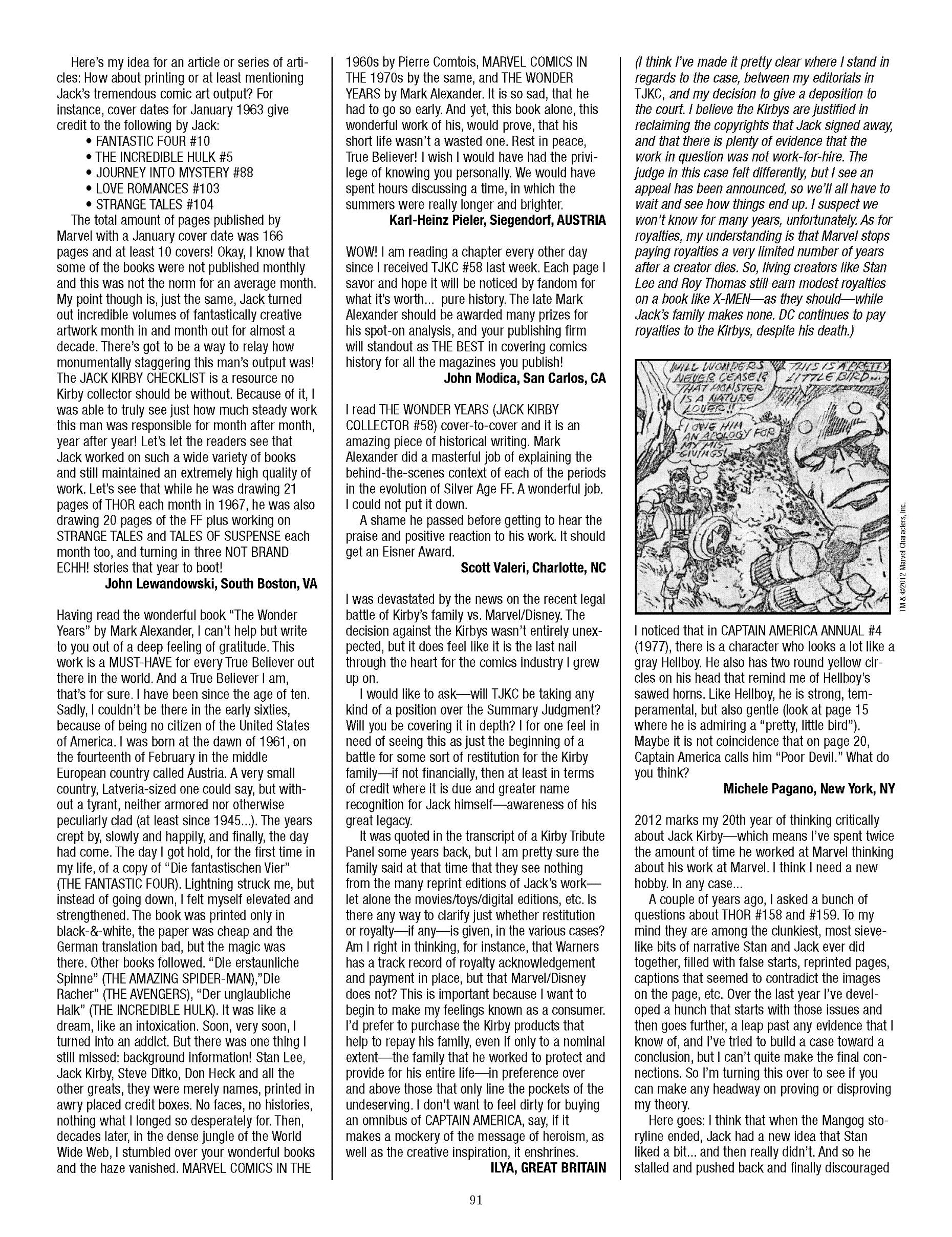 Read online The Jack Kirby Collector comic -  Issue #59 - 88