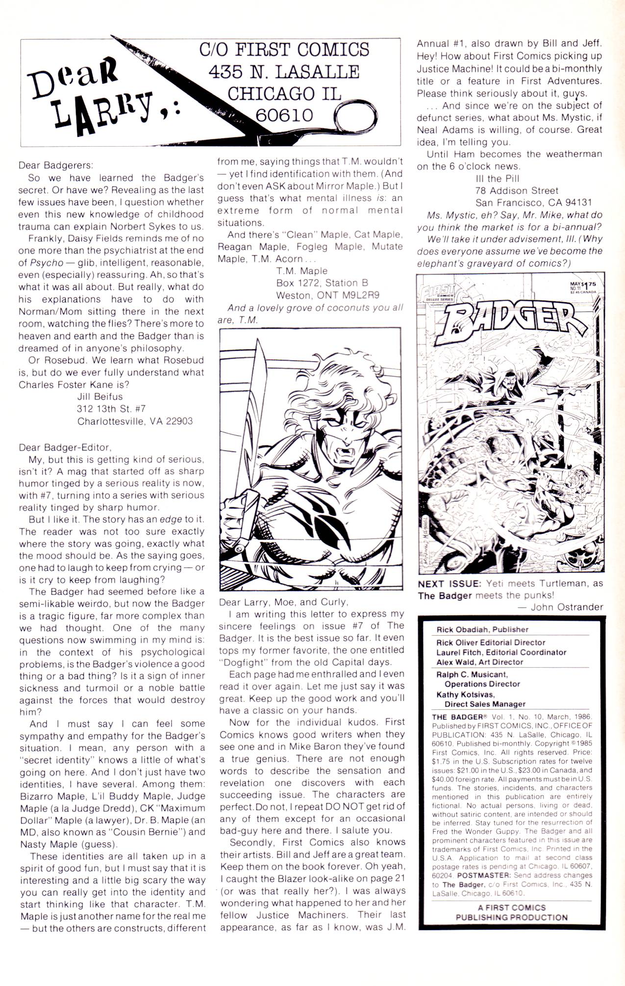 Read online The Badger comic -  Issue #10 - 2