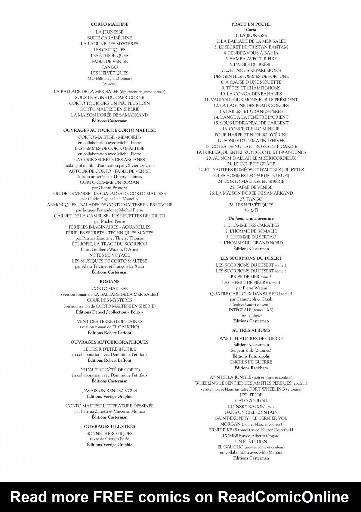 Read online Corto Maltese comic -  Issue # TPB 4 - 101