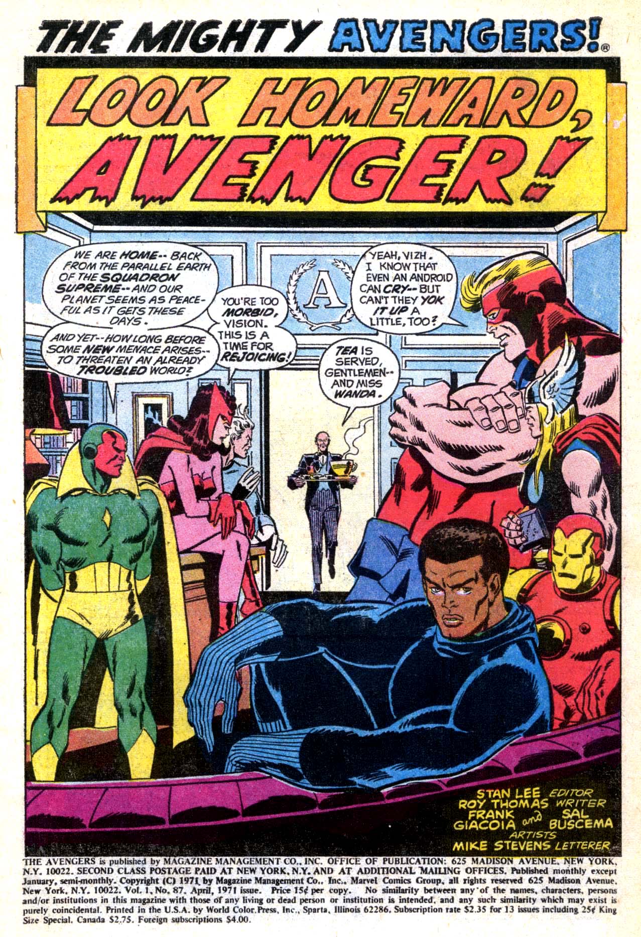 Read online The Avengers (1963) comic -  Issue #87 - 2